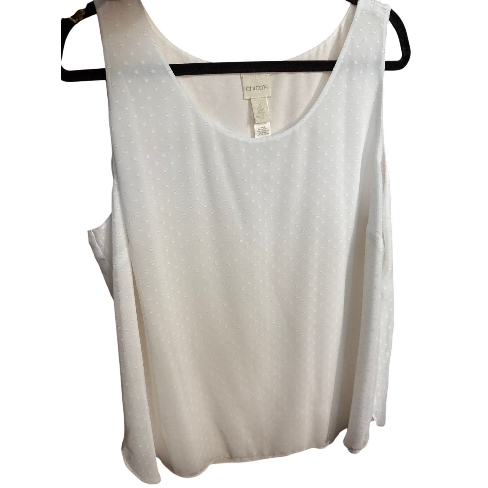 Chicos NWOT Chico's White Transitional Revesible Tank Top Blouse 3 Size XL / US 12-14 / IT 48-50 - 2 Thumbnail