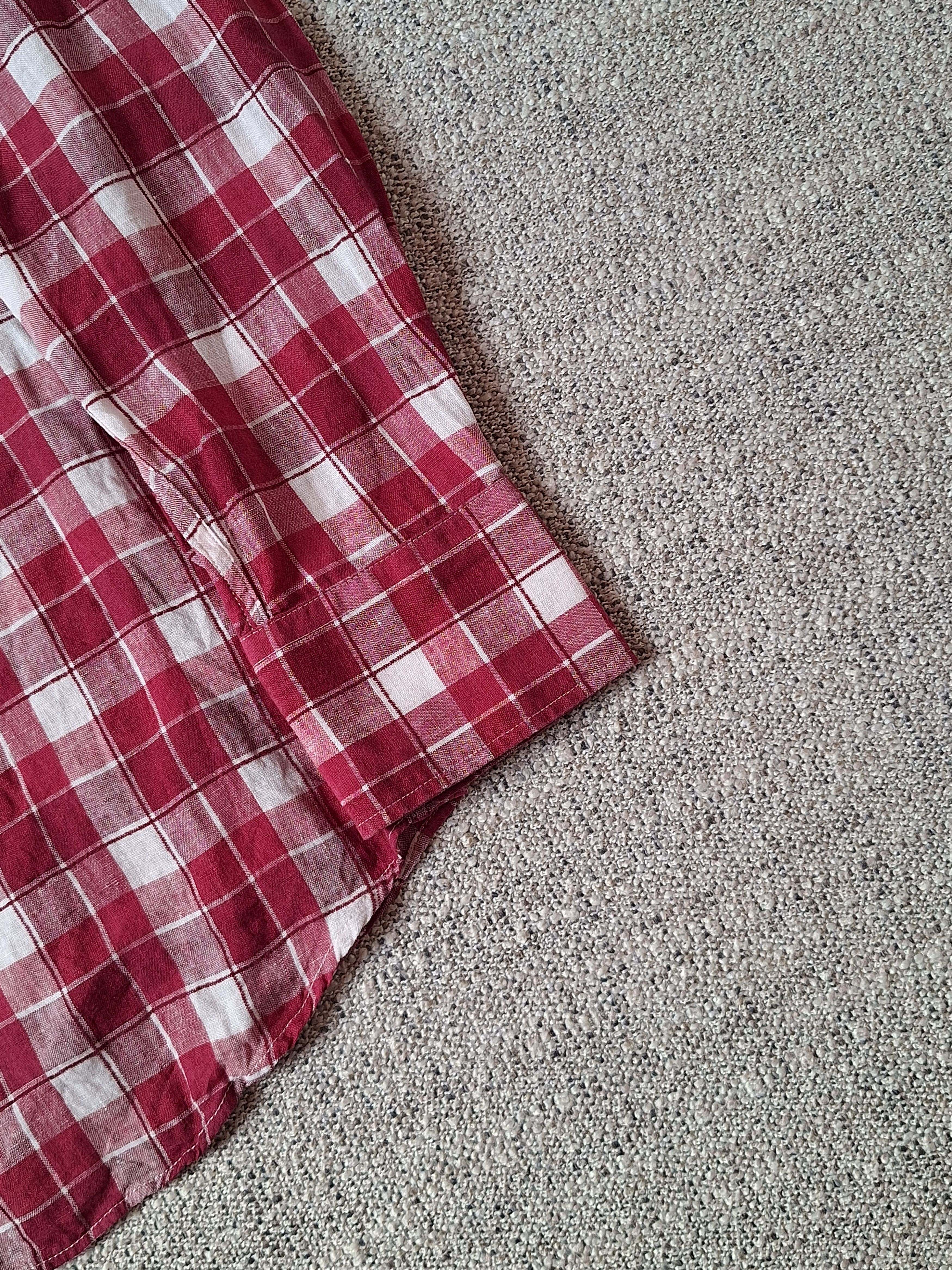 Brunello Cucinelli BRUNELLO CUCINELLI Checkered Linen And Cotton Blend L/s Size US L / EU 52-54 / 3 - 3 Thumbnail