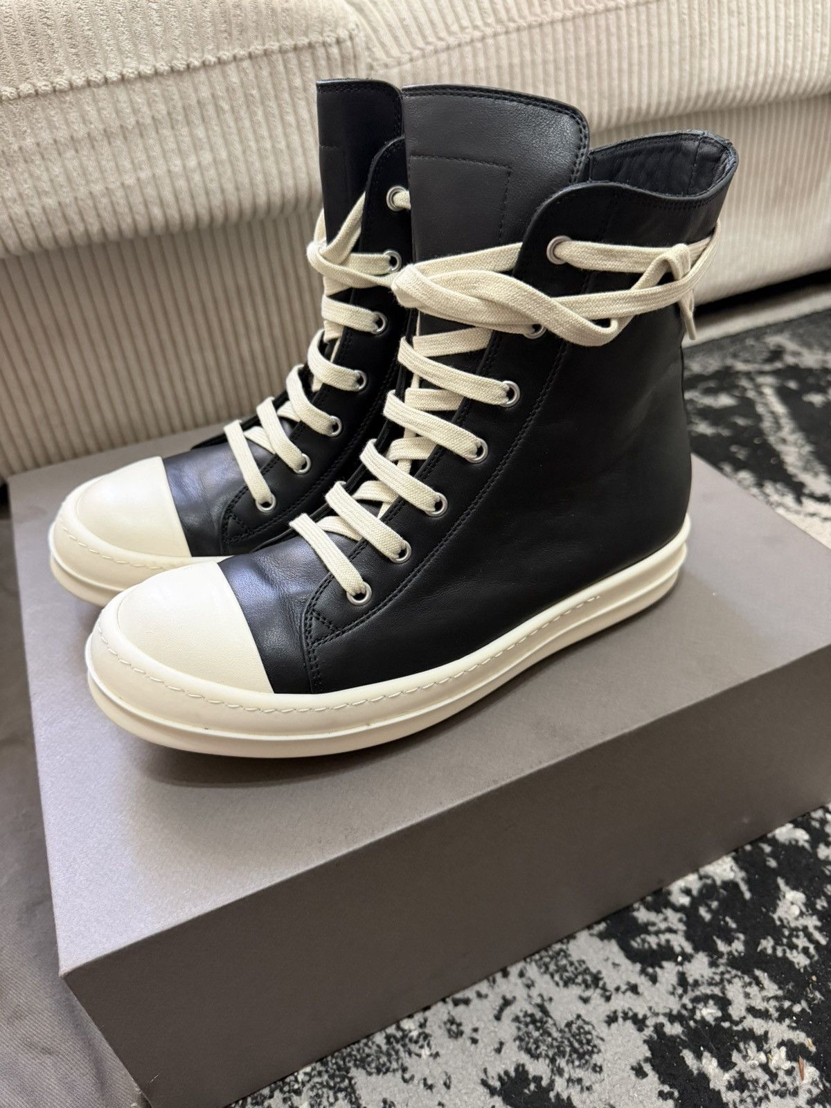 Rick Owens Rick Owens Jumbo Laces Black High Top Sneakers Sz 40.5 