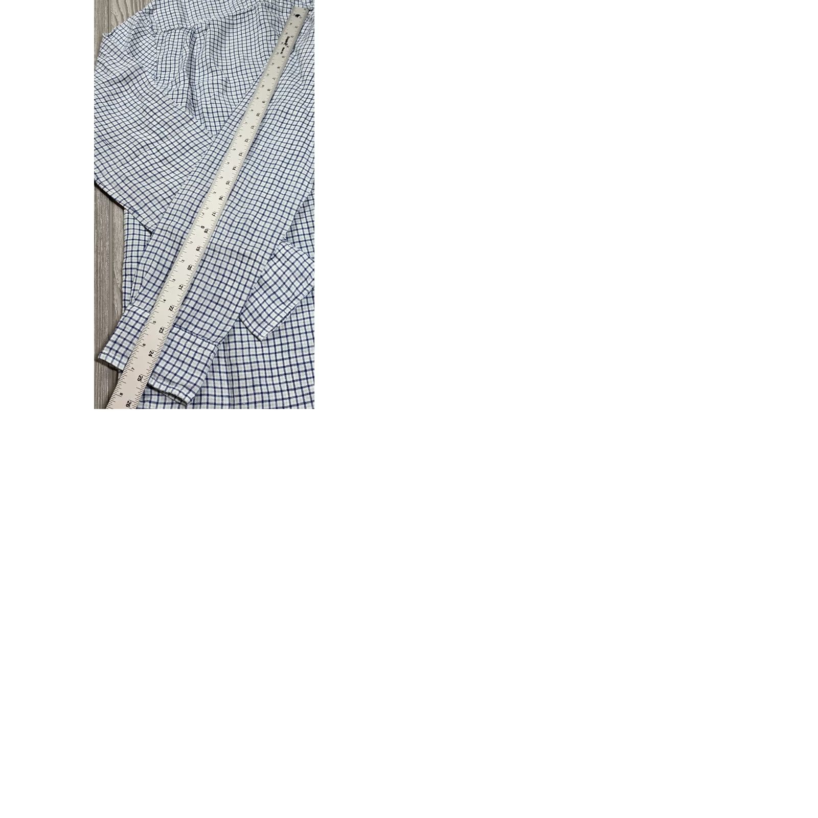 Vineyard Vines Vineyard Vines Button-Up Shirt Mens S Long Sleeve Tattersall Plaid Linen Blue White Shirt Size US S / EU 44-46 / 1 - 9 Thumbnail