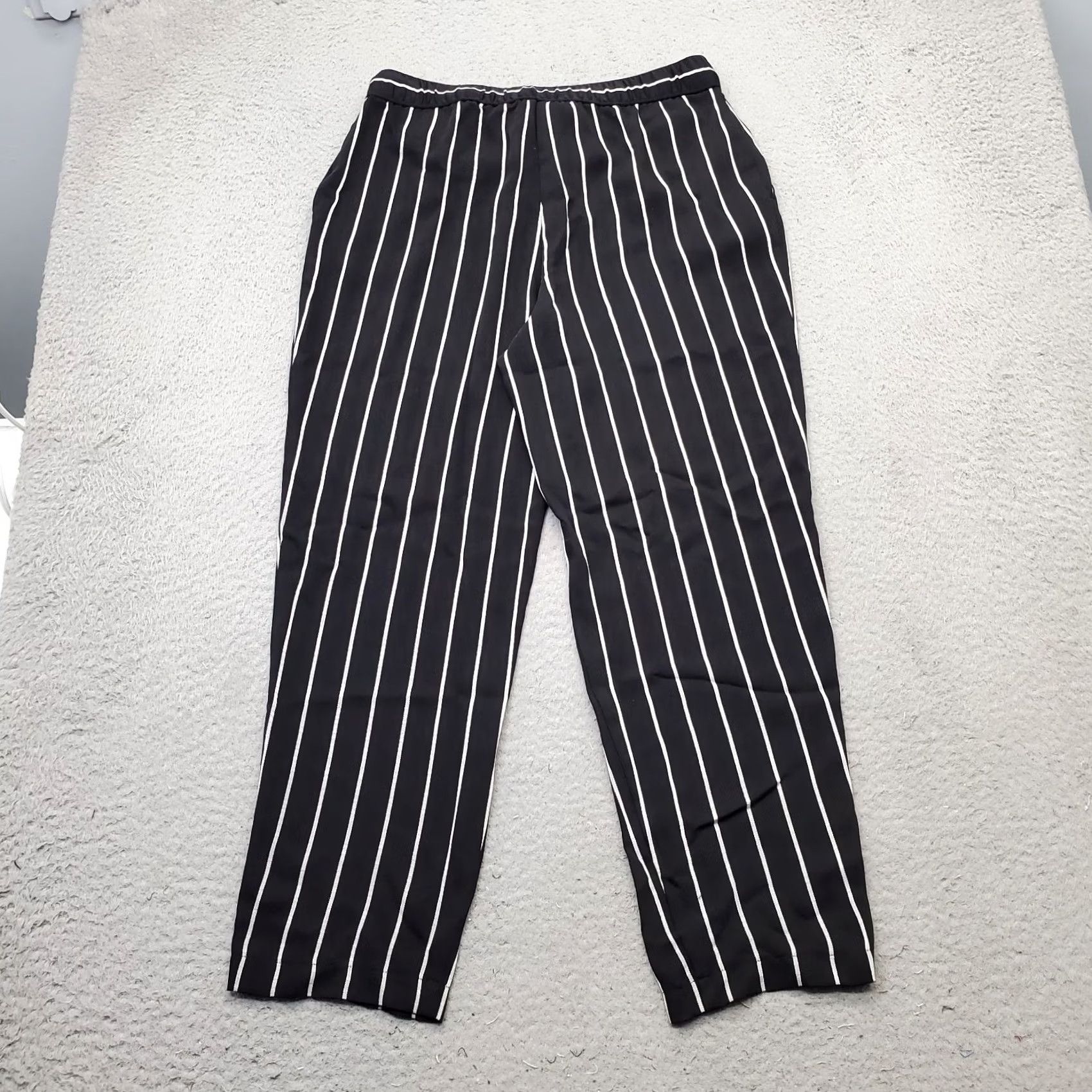 Loft LOFT Fluid Trouser Pants Women S Multicolor Striped Pockets Drawstring Waist Casual Size 28" / US 6 / IT 42 - 2 Thumbnail
