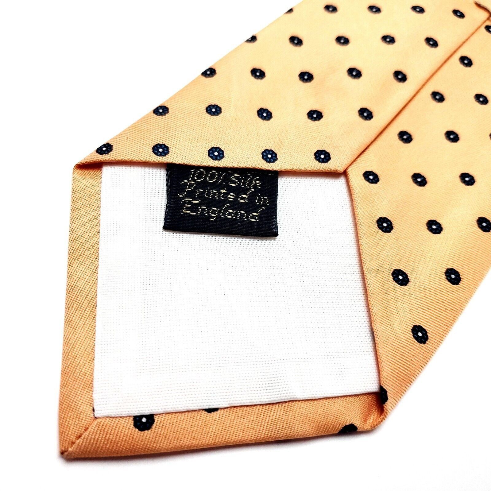 Designer Ferrell Reed Orange Silk Tie Woven Short Skinny Polka Dots Size ONE SIZE - 5 Thumbnail