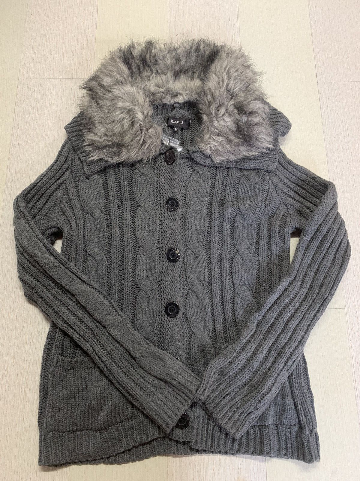 If Six Was Nine × Japanese Brand × L&B L&B Knitted Fur Cardigan Size M / US 6-8 / IT 42-44 - 3 Thumbnail
