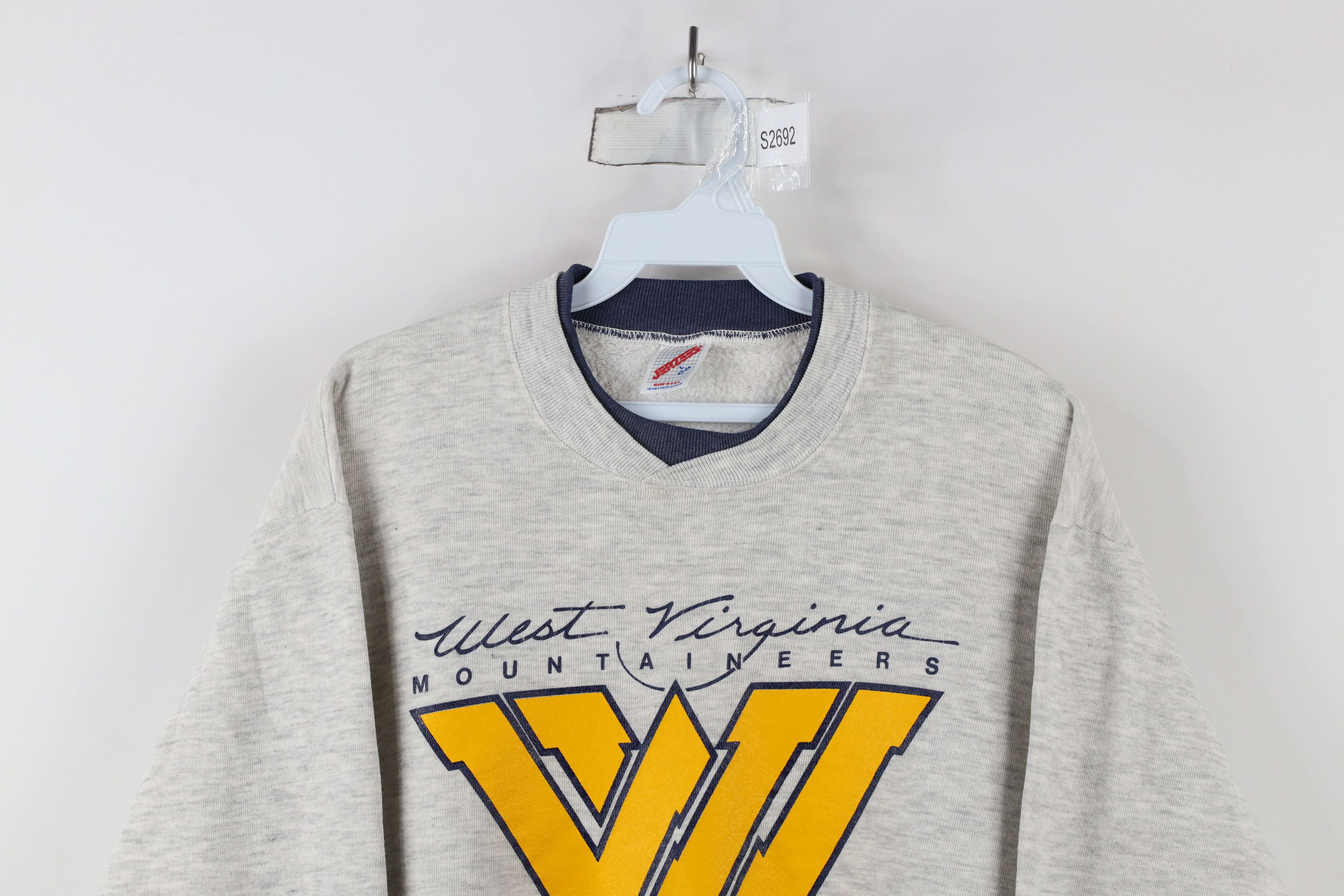 Vintage Vintage 90s Out West Virginia University Sweatshirt Gray USA Size L / US 10 / IT 46 - 2 Thumbnail