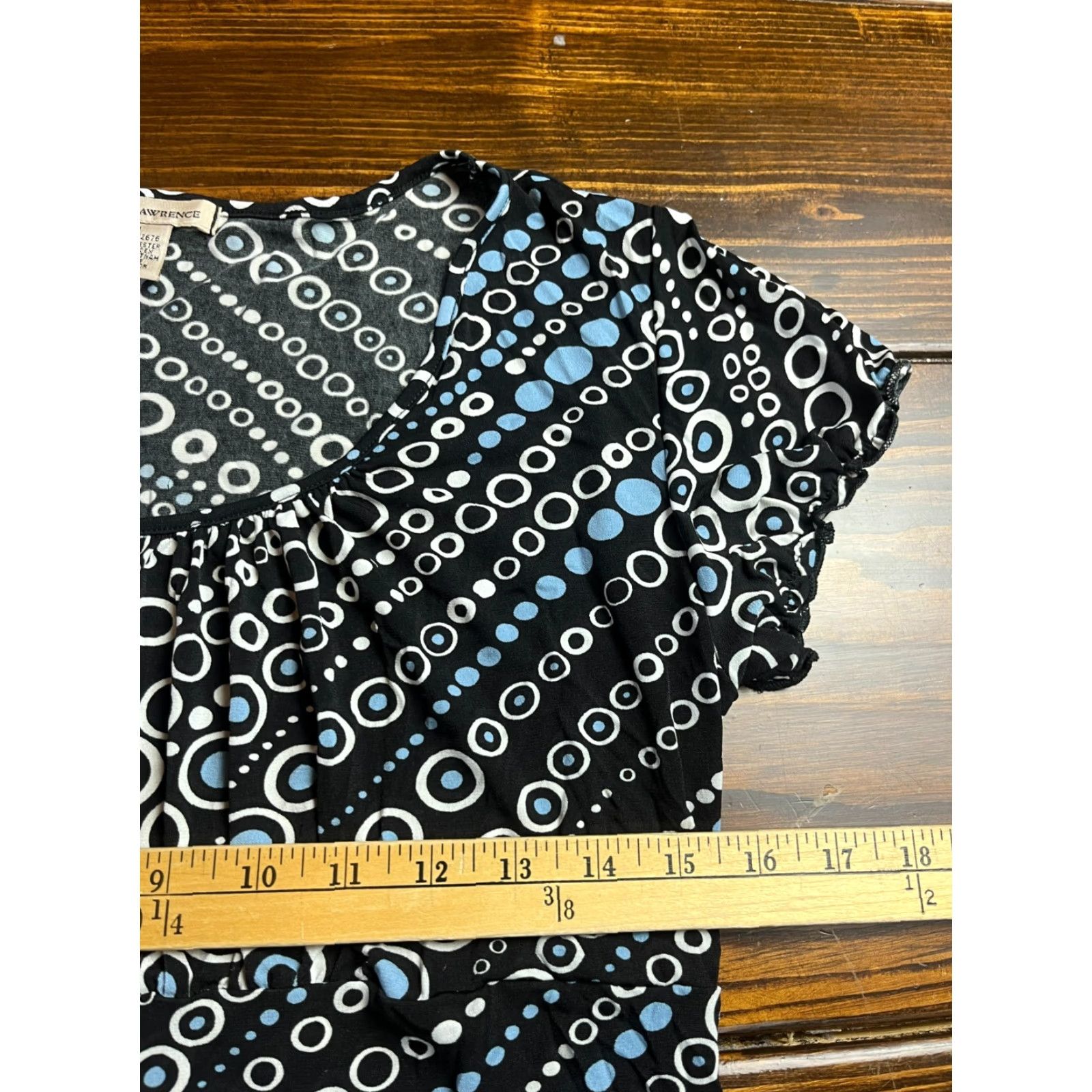 Vintage Susan Lawrence Shirt Women’s Medium Black White Blue Circles T-Shirt Casual Modern Basic Short Sleeve Round Neck Size M / US 6-8 / IT 42-44 - 3 Thumbnail