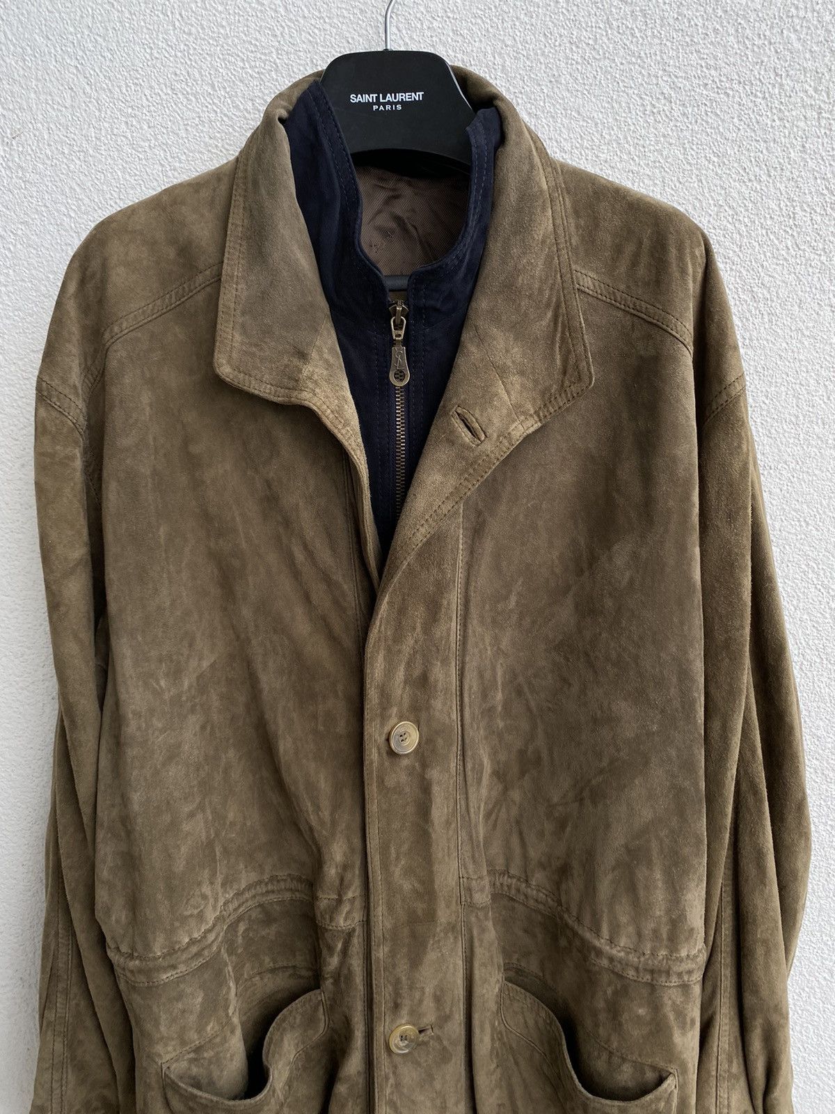 Yves Saint Laurent 90’s Suede YSL Leather Jacket Soft Beige/Brown Size US L / EU 52-54 / 3 - 25 Thumbnail