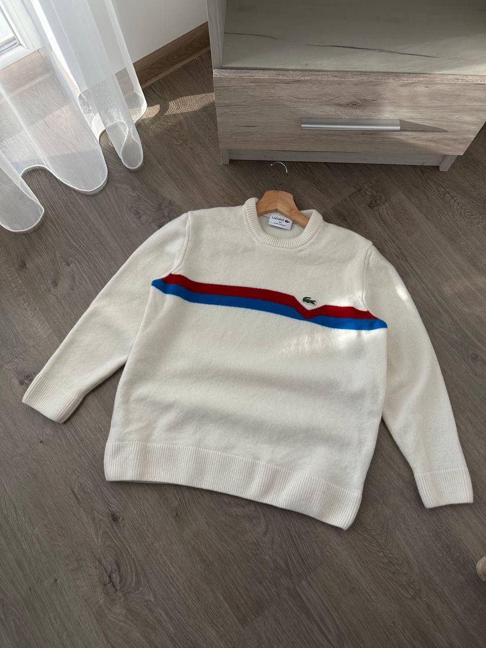 Lacoste × Vintage Vintage Lacoste France White Wool Sweater Size S / US 4 / IT 40 - 3 Thumbnail