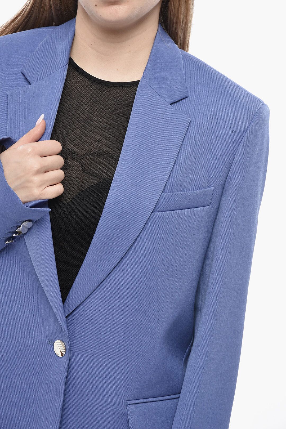 The Attico og1mm0426 Oversized Wool Blazer in Purple Size XS / US 0-2 / IT 36-38 - 3 Thumbnail