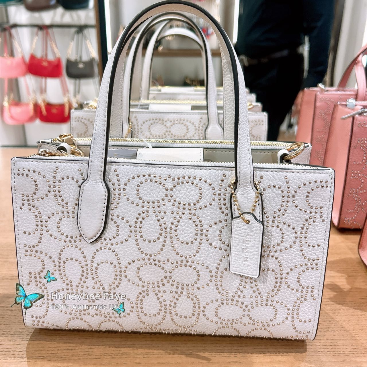 Coach Nina Small Tote Bag With Signature Rivets CX266 Size ONE SIZE - 2 Thumbnail