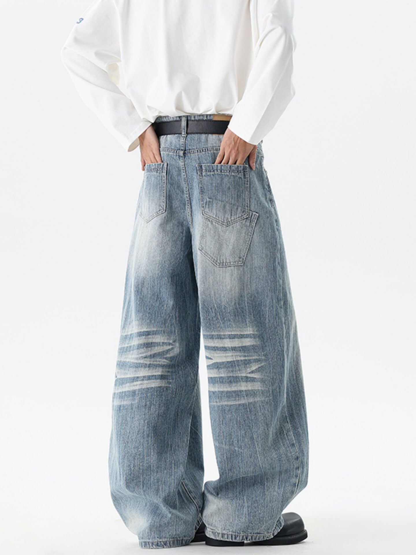 Vintage American Distressed & Washed Denim Jeans with Lightning Size US 32 / EU 48 - 3 Thumbnail
