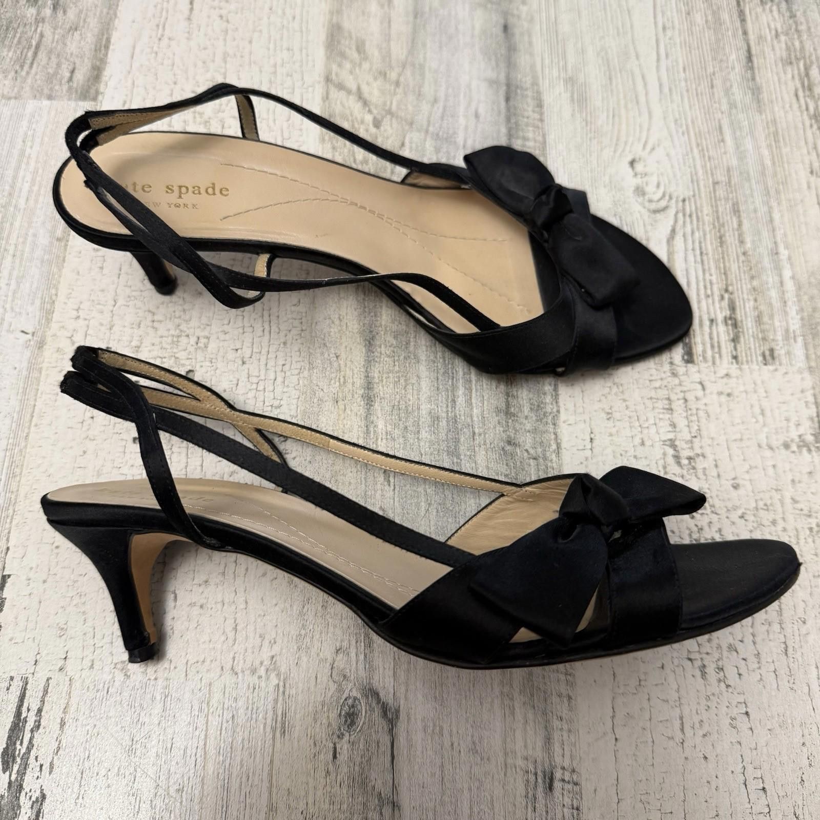 Designer Y2k Kate Spade Italy Kitten Black Heels 8.5 Size US 8.5 / IT 38.5 - 1 Thumbnail