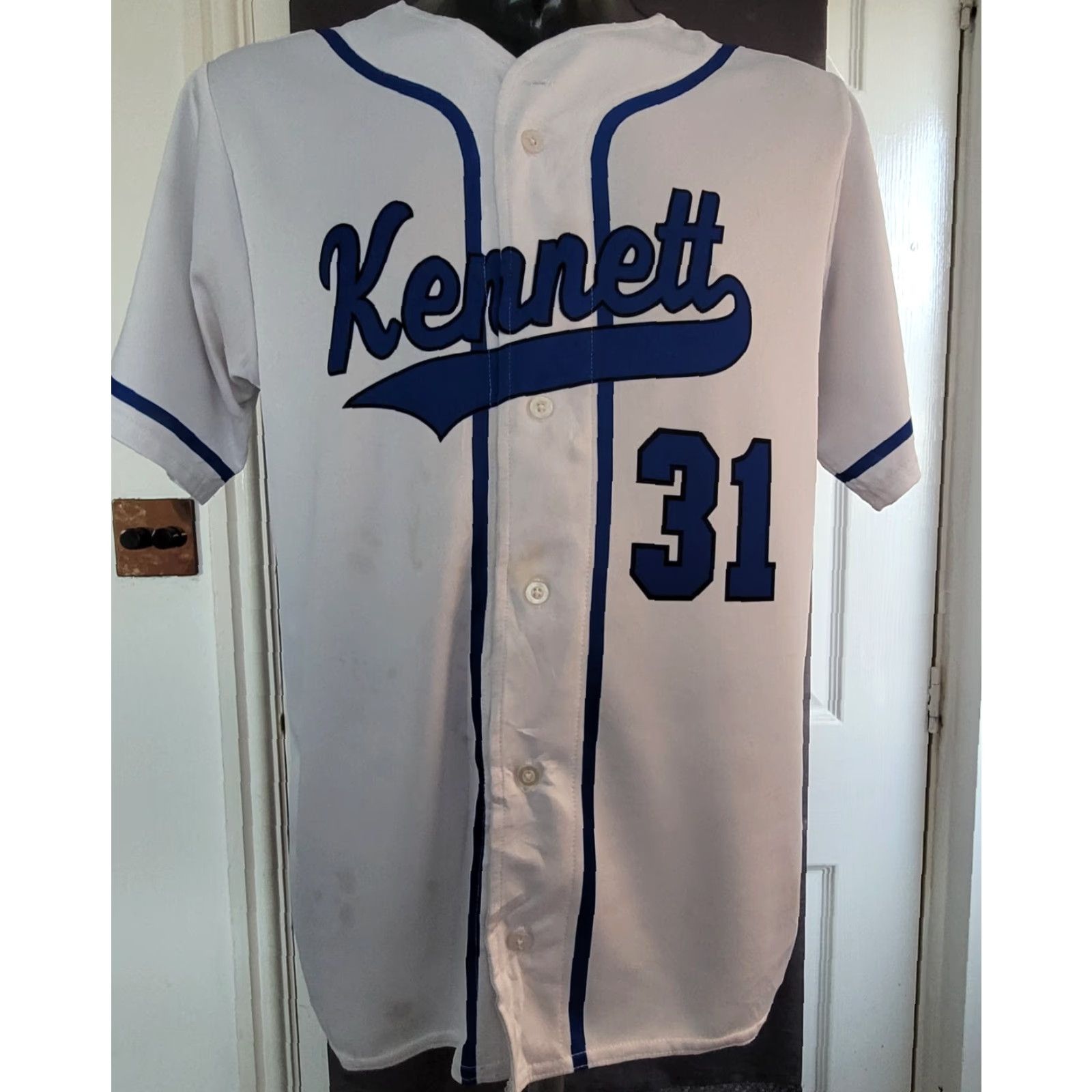 Vintage Alleson Athletic Kennet 31 Medium Baseball Top Shirt Mens M White Size US M / EU 48-50 / 2 - 2 Thumbnail