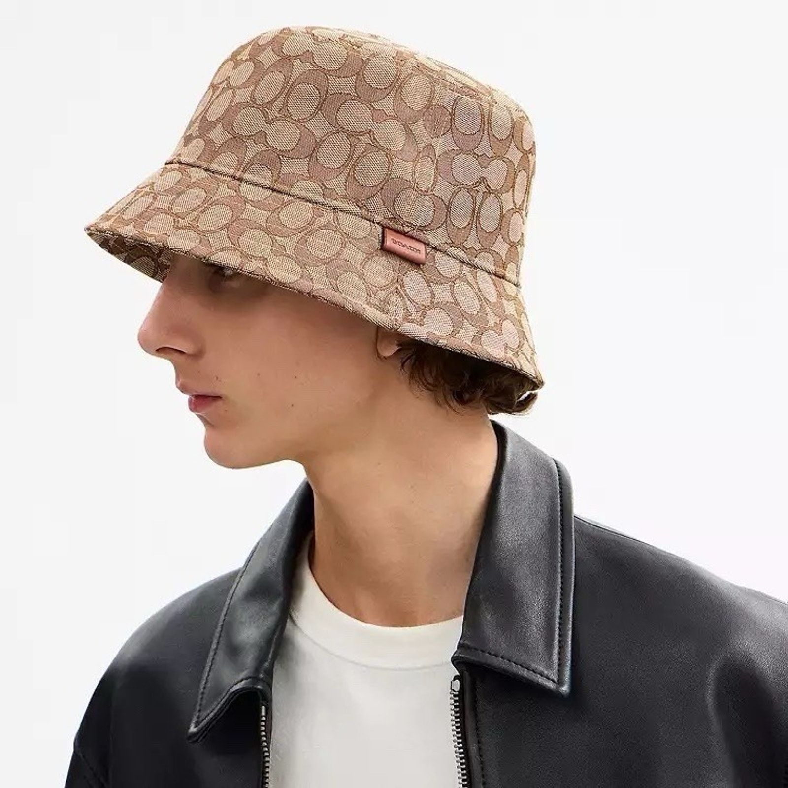 Coach NWT Coach Unisex Signature Designer Bucket Hat CCN94 Tan m/l Size ONE SIZE - 8 Thumbnail