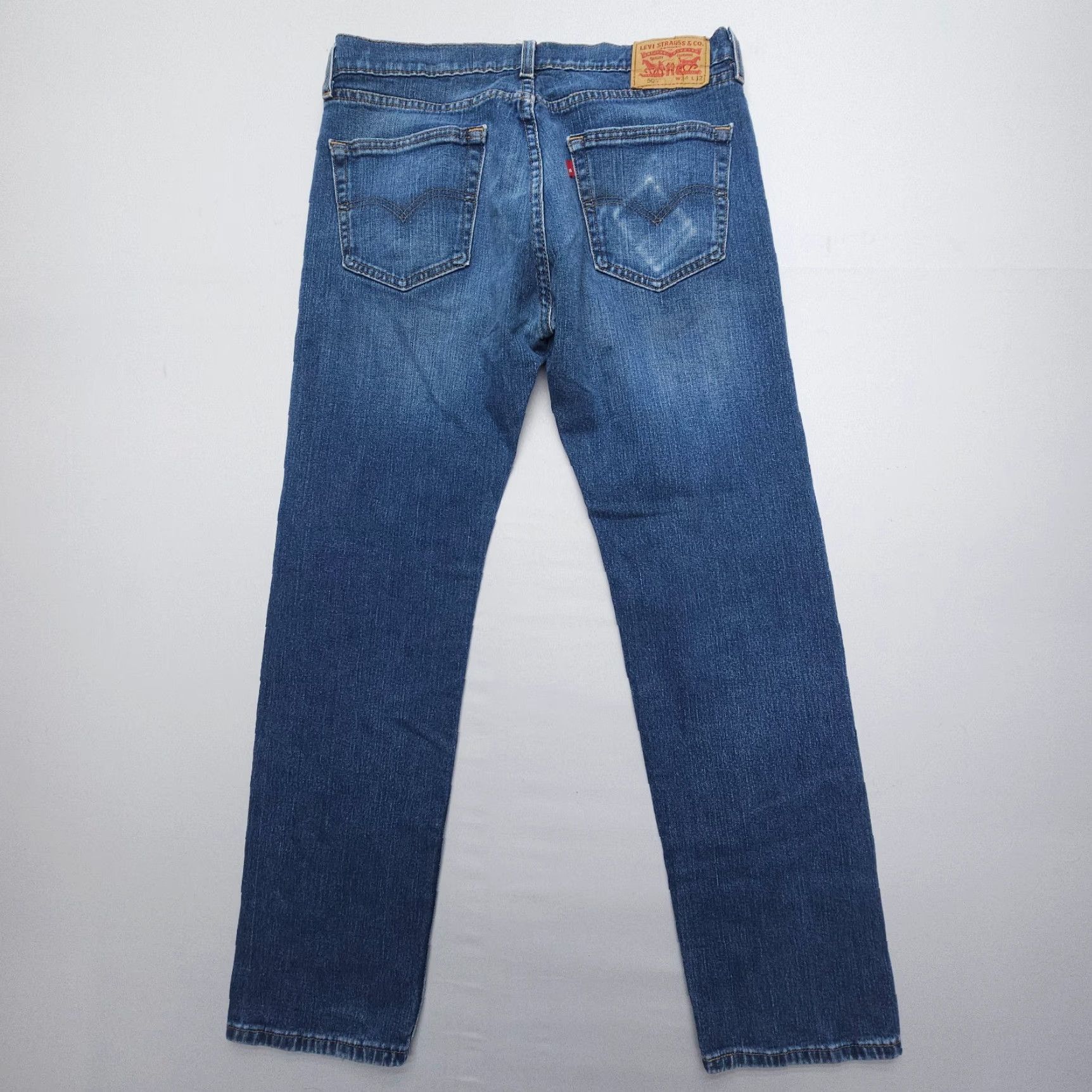 Levi's Levi's 505 Jeans Mens 34 x 30 Inseam Dark Wash Straight Regular Fit 5-Pocket Denim Cotton Blend Blue Size US 34 / EU 50 - 2 Thumbnail