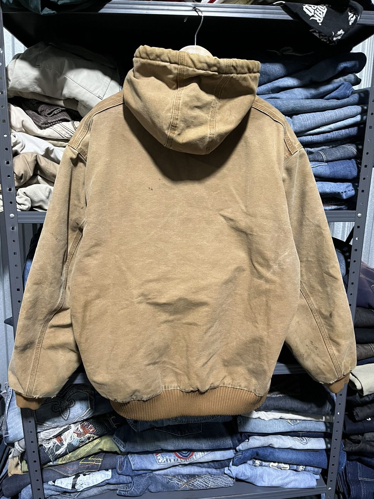 Carhartt × Vintage Crazy Vintage Thrashed Carhartt Hooded Jacket Faded Workwear Size US XL / EU 56 / 4 - 10 Thumbnail