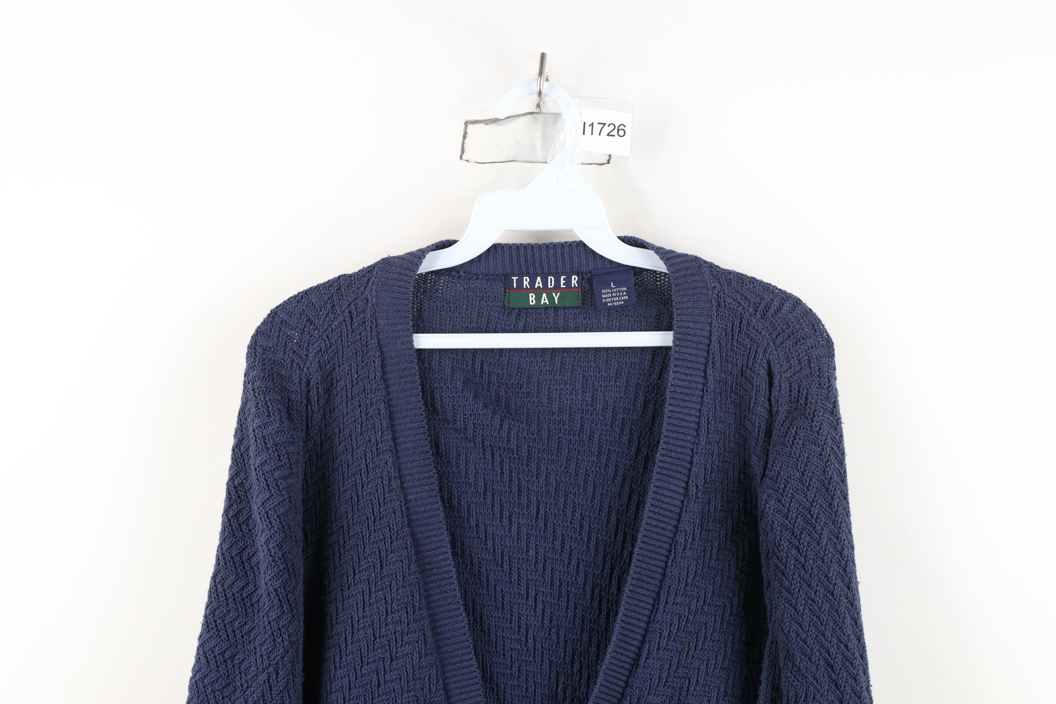 Vintage Vintage 90s Streetwear Knit Zig Zag Cardigan Sweater USA Size US L / EU 52-54 / 3 - 2 Thumbnail