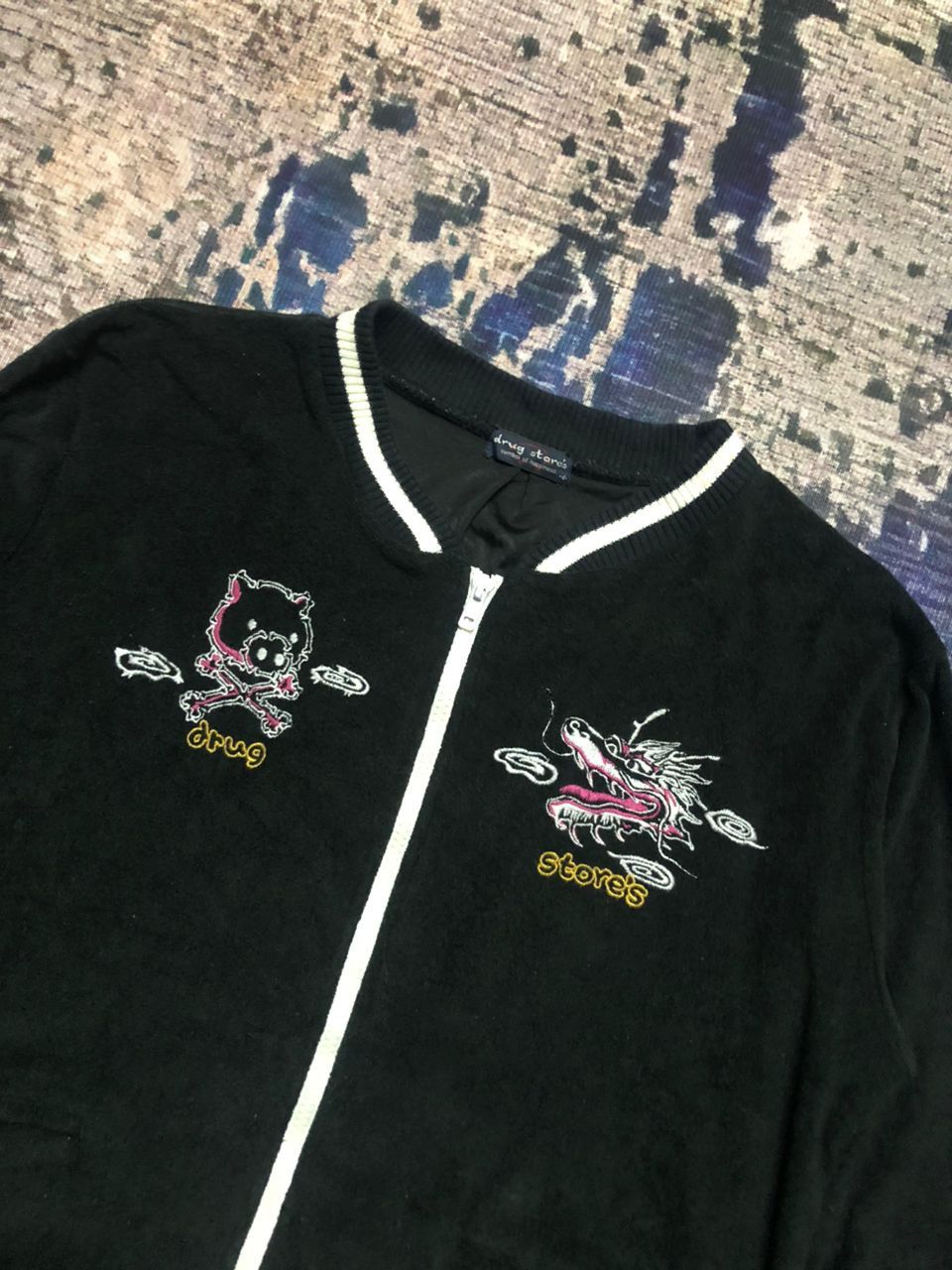 Japanese Brand Drug Store Sukajan Velvet Sweater Embroidered Print Size US M / EU 48-50 / 2 - 8 Thumbnail