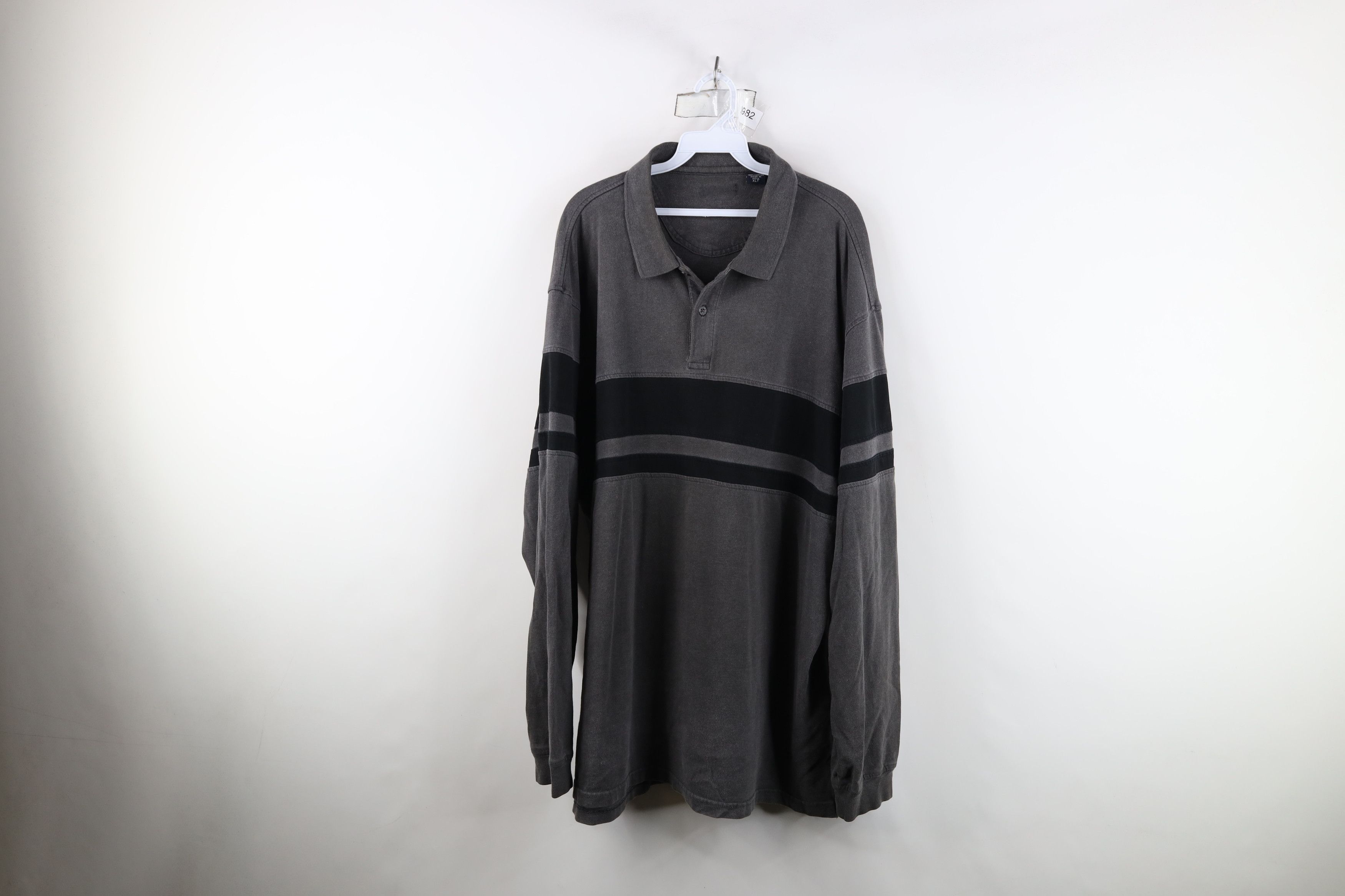 Vintage Vintage 90s Streetwear Block Heavy Long Sleeve Rugby Polo Size US XL / EU 56 / 4 - 1 Thumbnail