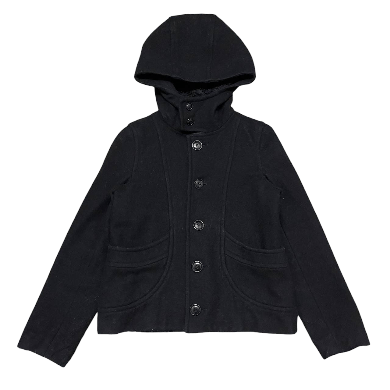 Issey Miyake Vintage Issey Miyake Sunao Kuwahara Wool Hooded Coat Size US S / EU 44-46 / 1 - 1 Thumbnail