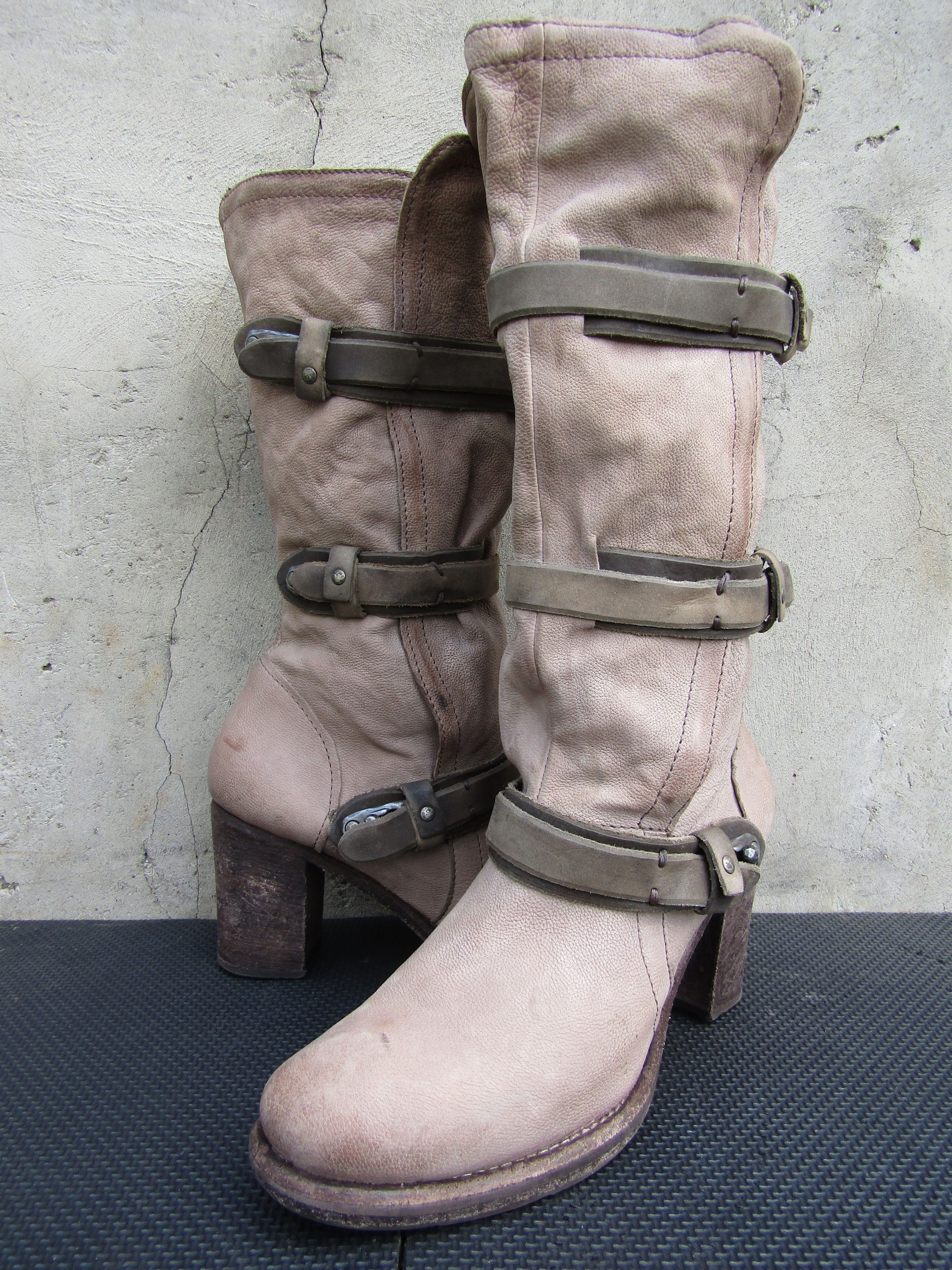 A.S.98 A.S.98 Airstep Zip Buckle High Tall Leather Heel Block Size US 10 / IT 40 - 1 Thumbnail