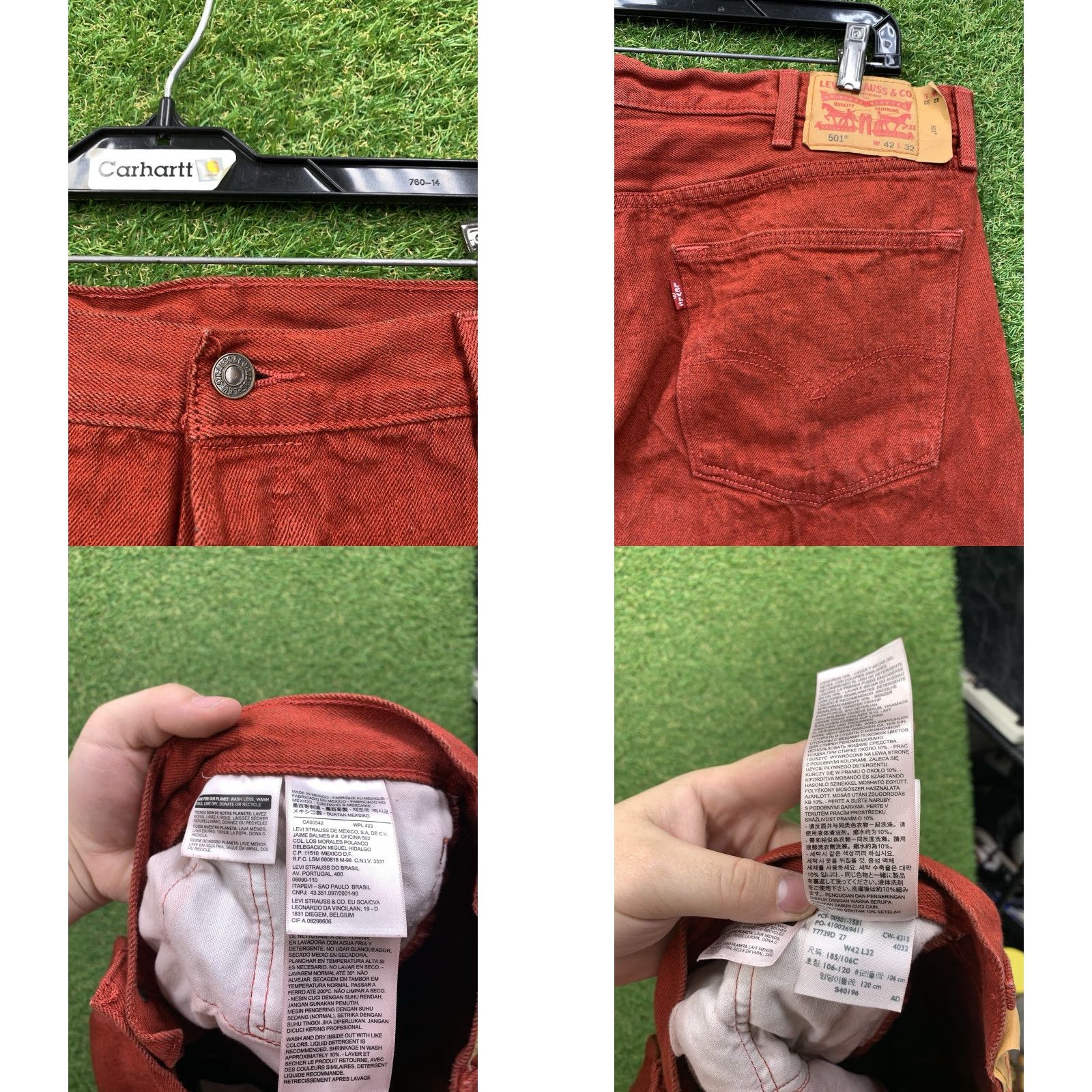 Levi's VINTAGE Levi's 501 Jeans Mens 42x32 Denim Button Fly Medium Wash Red Oak Cone Y2K City College 501 Series Mens Size US 42 / EU 58 - 8 Thumbnail