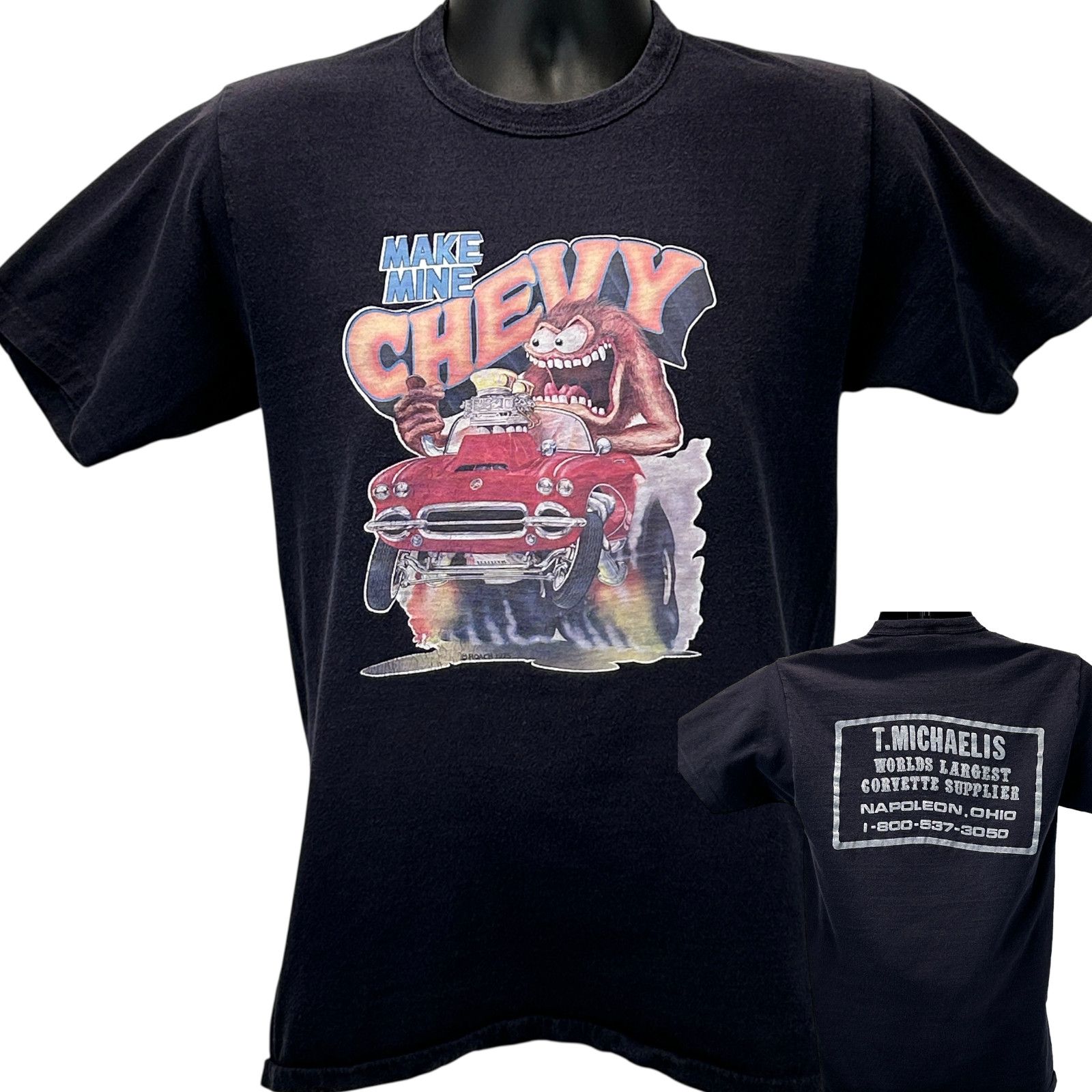 Vintage Vintage Chevy Corvette T Shirt Mens S Small Black 70s Roach Size US S / EU 44-46 / 1 - 1 Thumbnail