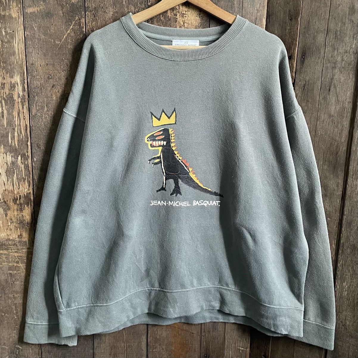 Jean Michel Basquiat Streetwear Jean Michel Basquiat Crewneck Sunfaded Sweatshirt Grailed