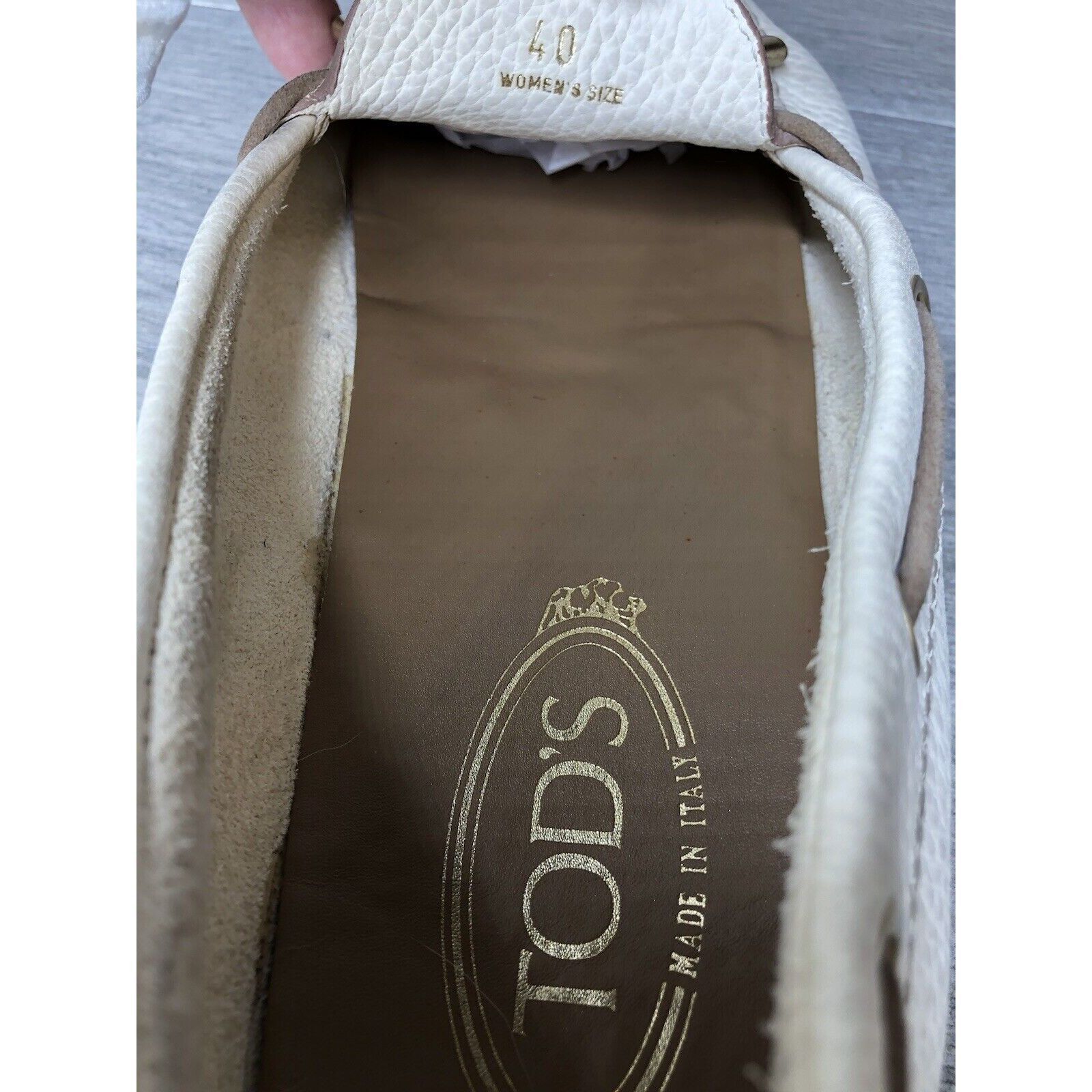 Tod's Tod’s Ivory Cream Leather Gommino Driving Moccasin Shoes Wom Size US 9.5 / IT 39.5 - 10 Thumbnail