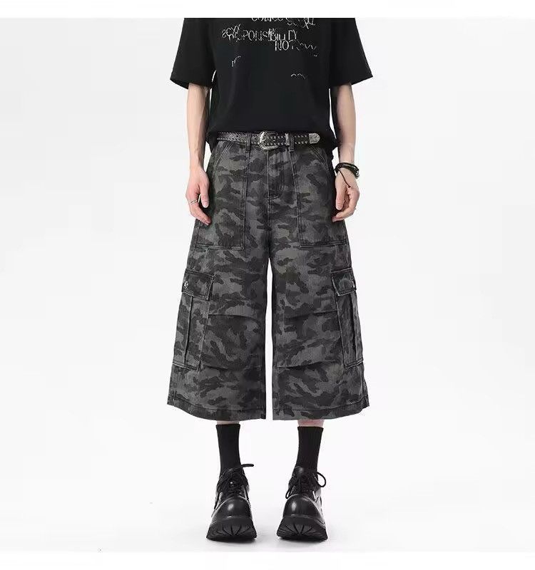 Designer Camo Streetwear Baggy Loose Jorts Shorts Y2k Size US 32 / EU 48 - 1 Thumbnail