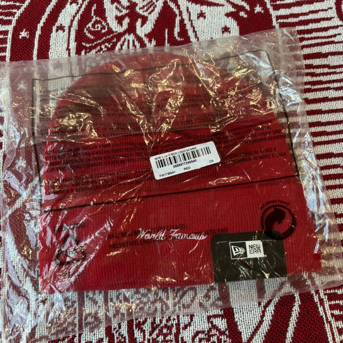 New Era × Supreme FW17 Supreme New Era Box Logo Beanie Red Size ONE SIZE - 11 Thumbnail