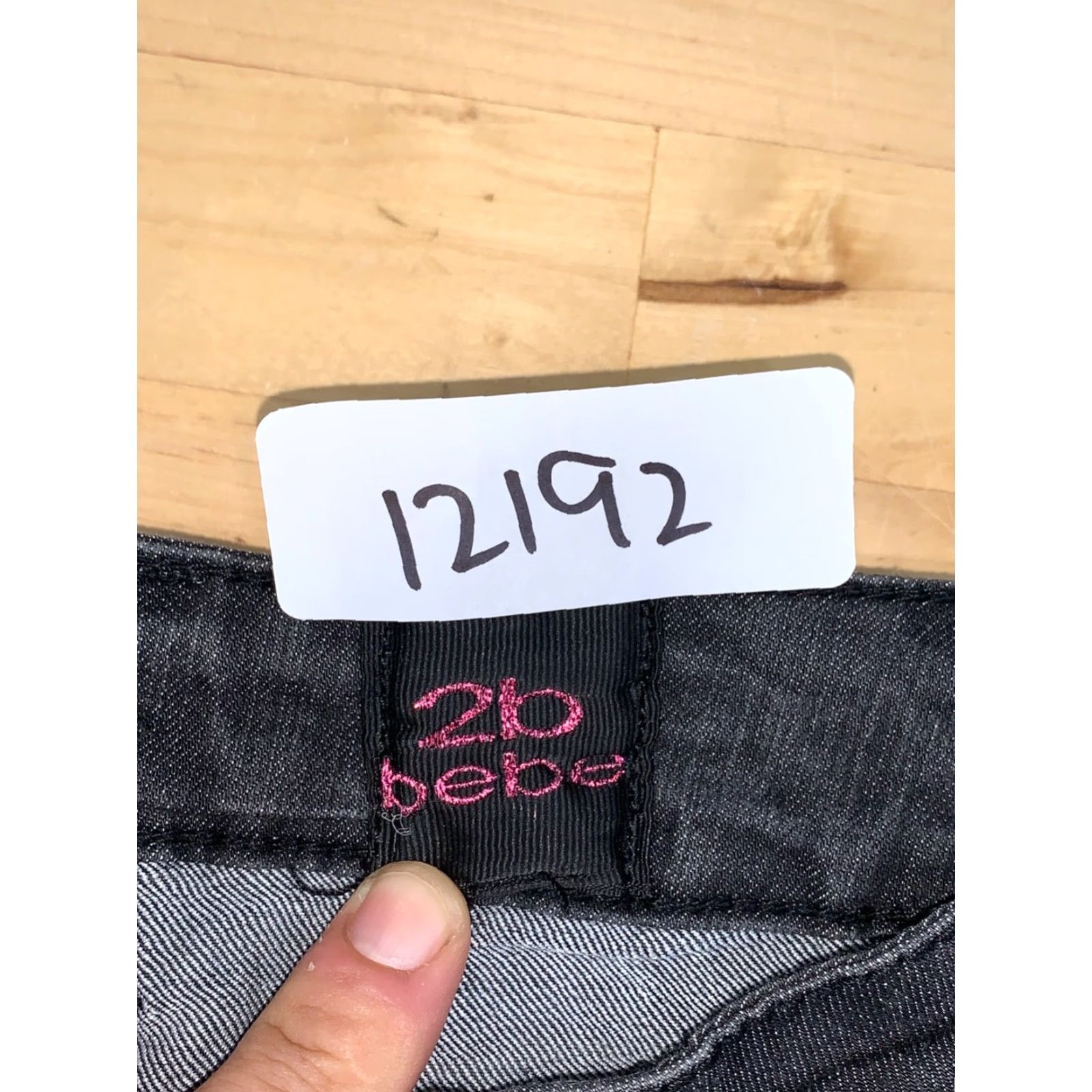 Bebe VINTAGE bebe Jeans Womens 28" Waist Black Rhinestone Y2K Low Rise 2B 5-Pocket Skinny Handwash Machine Washable Denim Cotton Solid Zipper Bagged No N/A Size 28" / US 6 / IT 42 - 2 Thumbnail