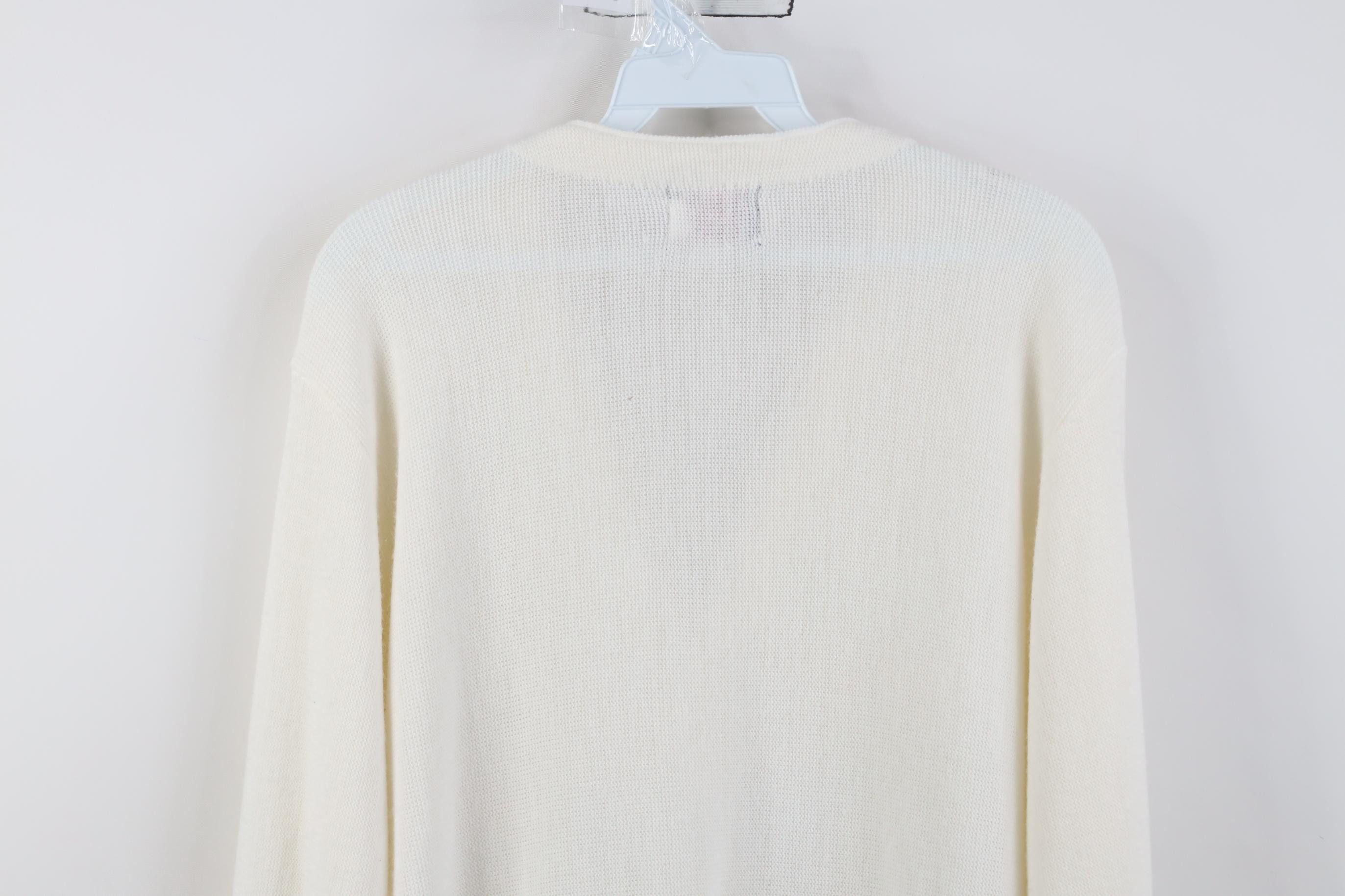 Vintage Vintage 70s Streetwear Knit Cardigan Sweater White USA Size US L / EU 52-54 / 3 - 12 Thumbnail