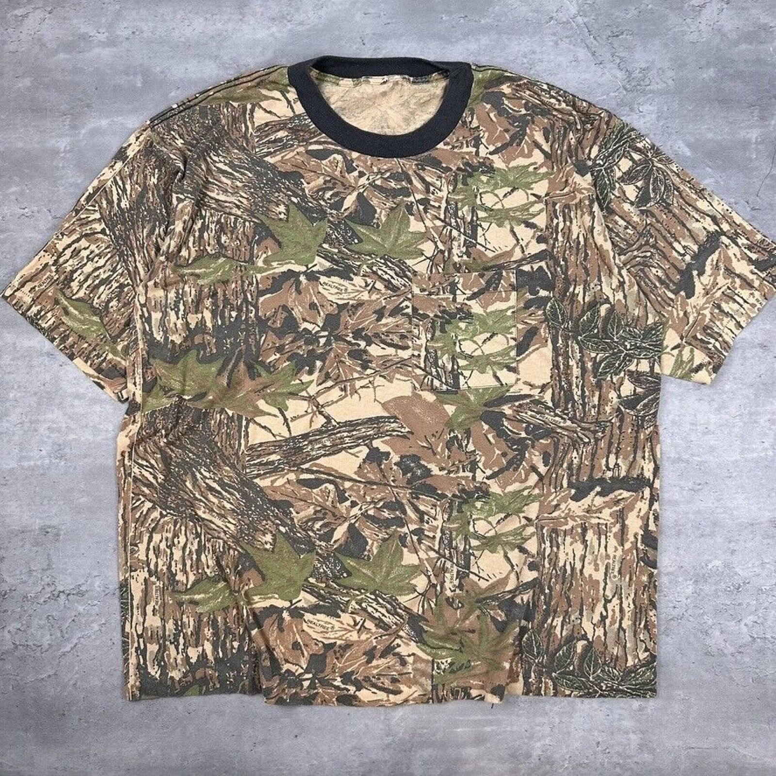Realtree × Vintage Vintage Single Stitch Realtree Tree Camo Pocket T Shirt Size US XL / EU 56 / 4 - 1 Thumbnail