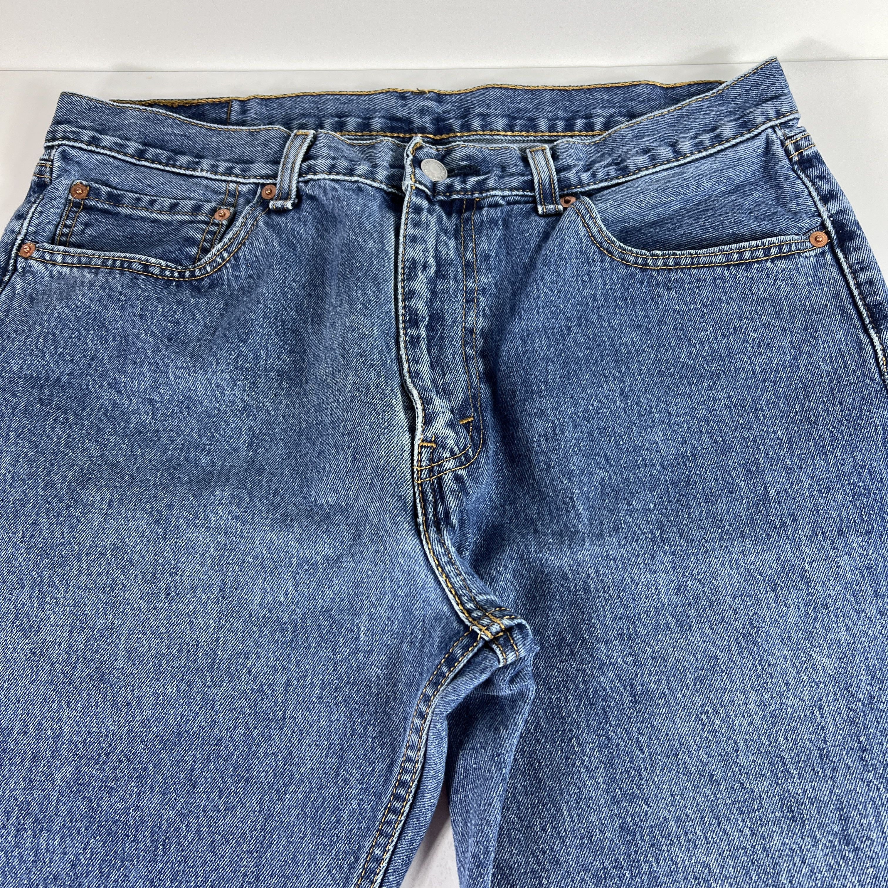 Levi's Levi's Jeans 505 Regular Straight Blue Faded Cotton Denim Size US 36 / EU 52 - 3 Thumbnail