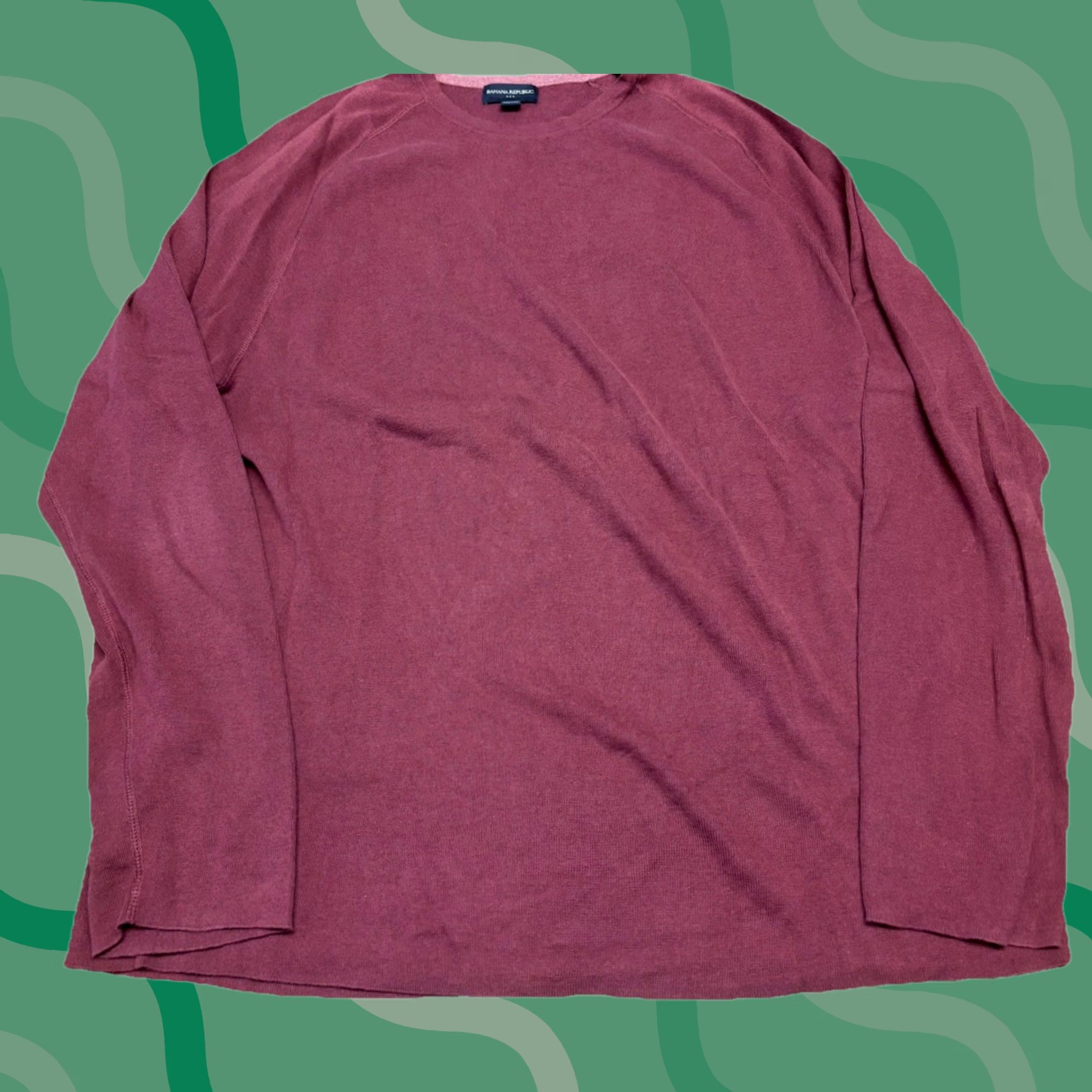 Banana Republic VINTAGE Banana Republic Shirt Men 2XL Long Sleeve Cotton Red Crew Neck Classic Outdoor All Seasons Thermal Knit Size US XXL / EU 58 / 5 - 1 Thumbnail