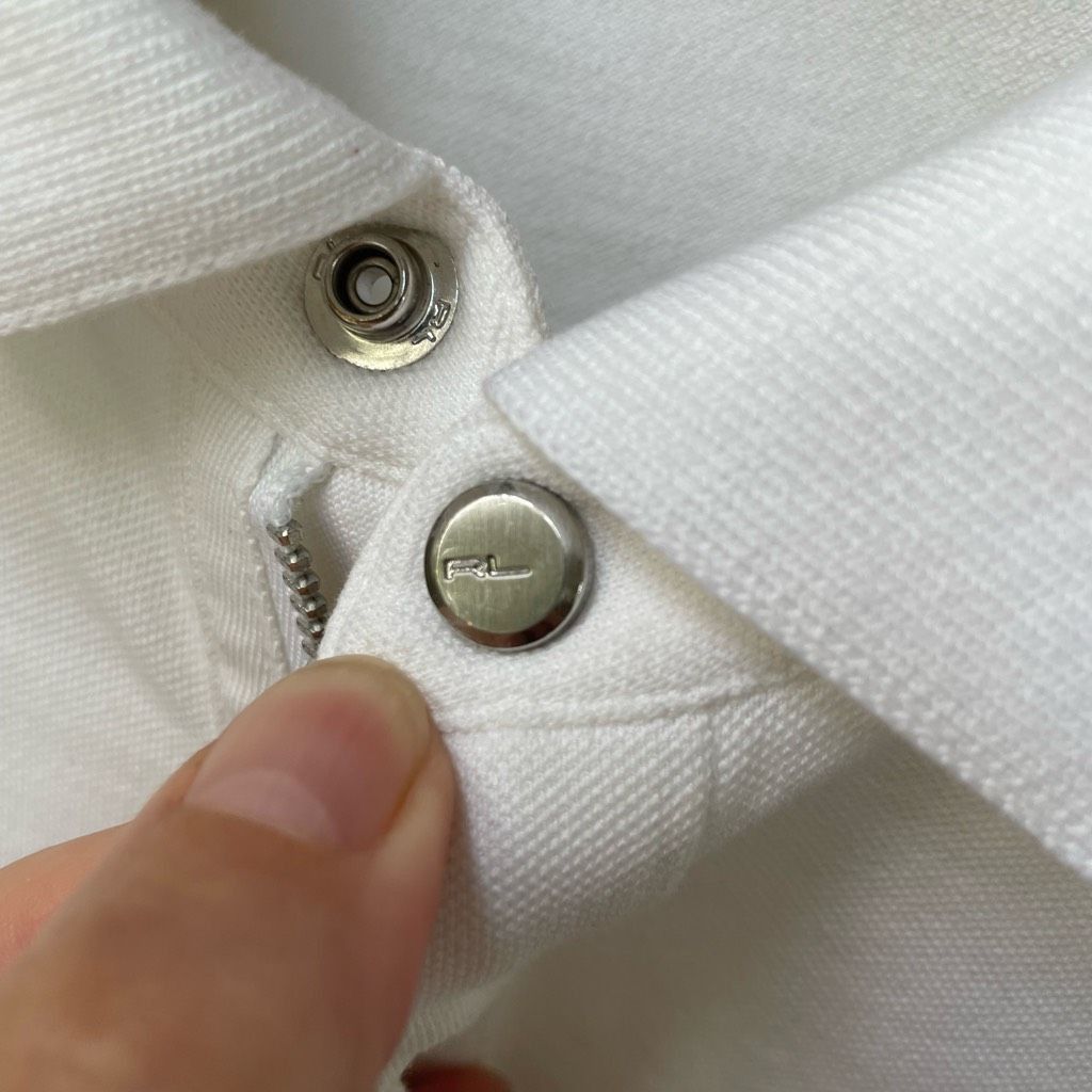 Ralph Lauren Black Label White Polo Golf Shirt Zip Neck M