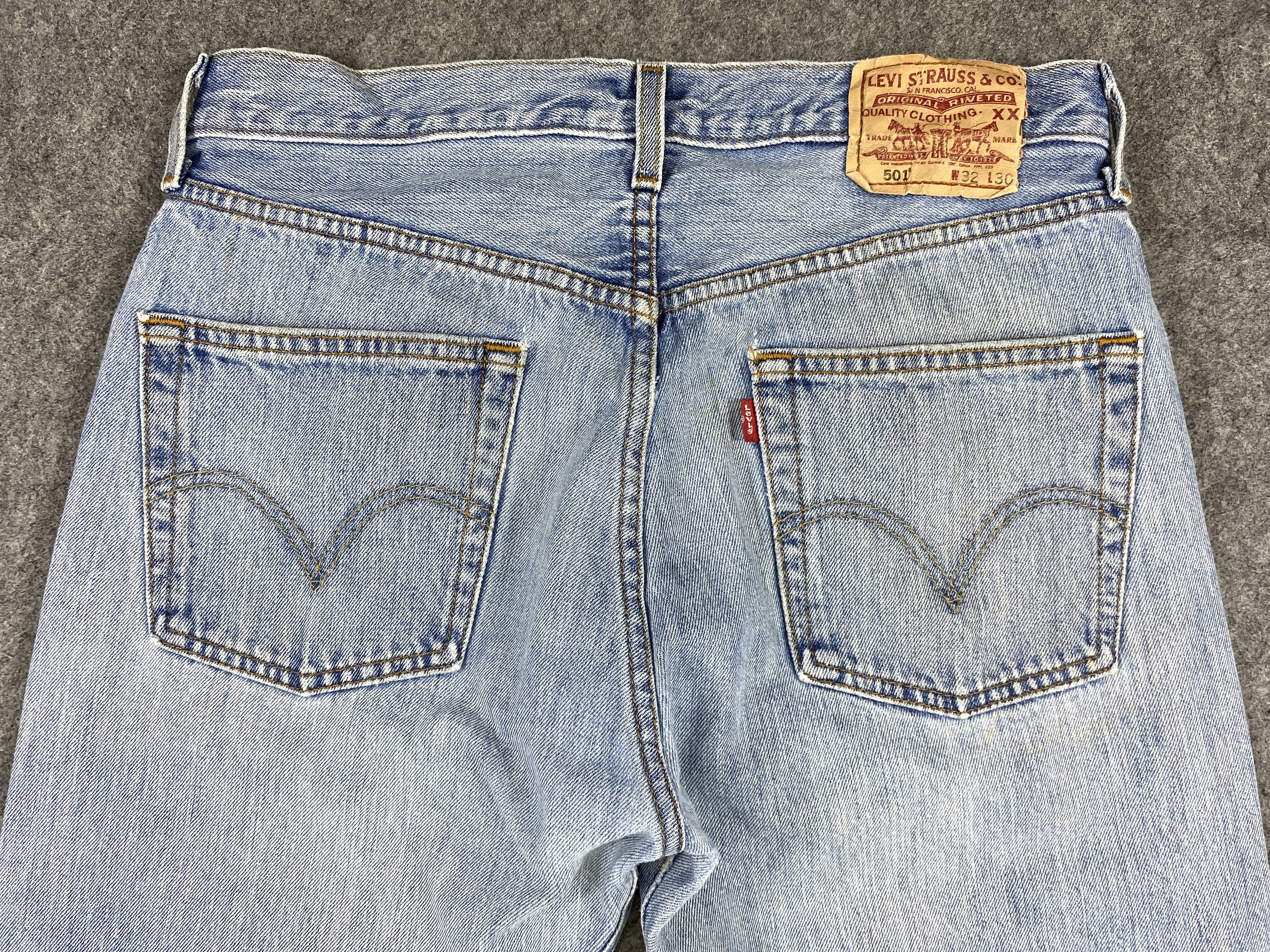 If Six Was Nine Mid Blue Vintage Levi's 501 Jeans 31x29.5 Denim -JN1578 Size US 31 - 4 Thumbnail