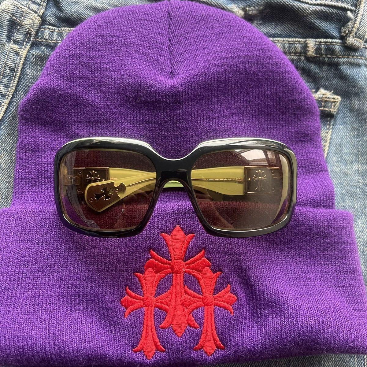 Chrome Hearts CHROME HEARTS CREAM SUNGLASSES Size ONE SIZE - 3 Thumbnail