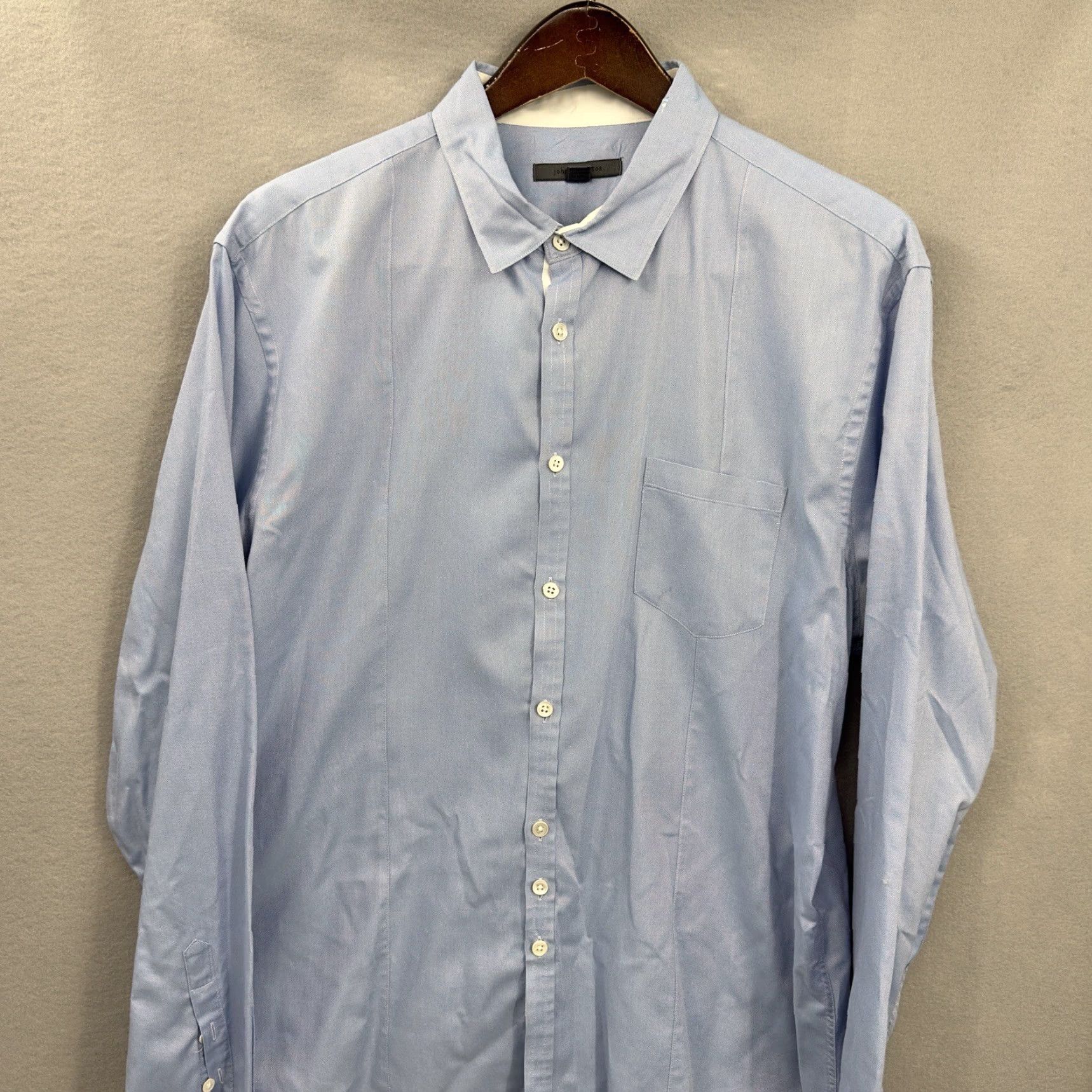 John Varvatos John Varvatos Shirt Mens XL Blue Multi Chambray Collared Button-Up Slim Fit Paisley Button-Down Shirt XL Mens Blue Chambray Slim Fit Varvatos Size US XL / EU 56 / 4 - 2 Thumbnail
