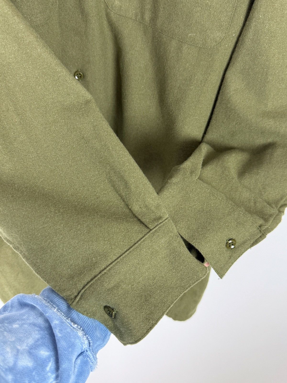Vintage 1970’s Vintage British Royal Army Green Wool Combat Shirt Size US M / EU 48-50 / 2 - 4 Thumbnail