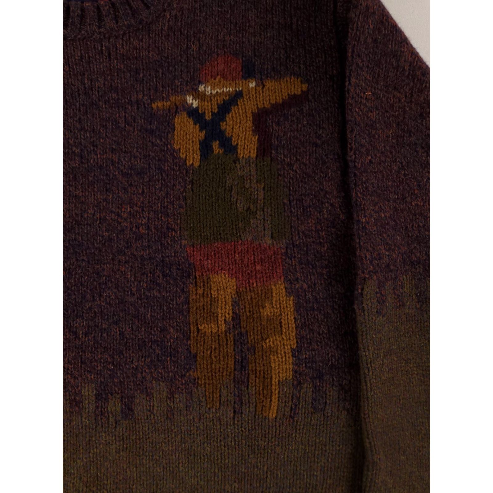 Tommy Hilfiger VINTAGE Tommy Hilfiger Sweater 90s Mens S Brown Wool Duck Hunting Hunter Pullover Small hole TS Size US S / EU 44-46 / 1 - 2 Thumbnail
