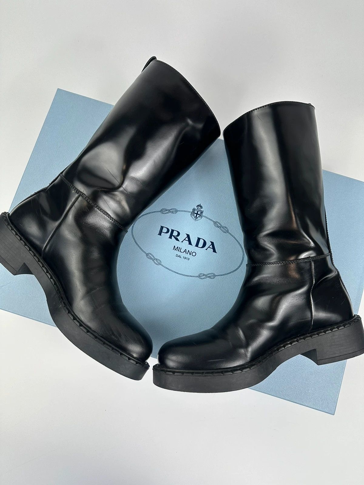 Prada Prada FW2021 Calf Leather Black Boots Vernis Patent Size US 8 / EU 41 - 9 Thumbnail