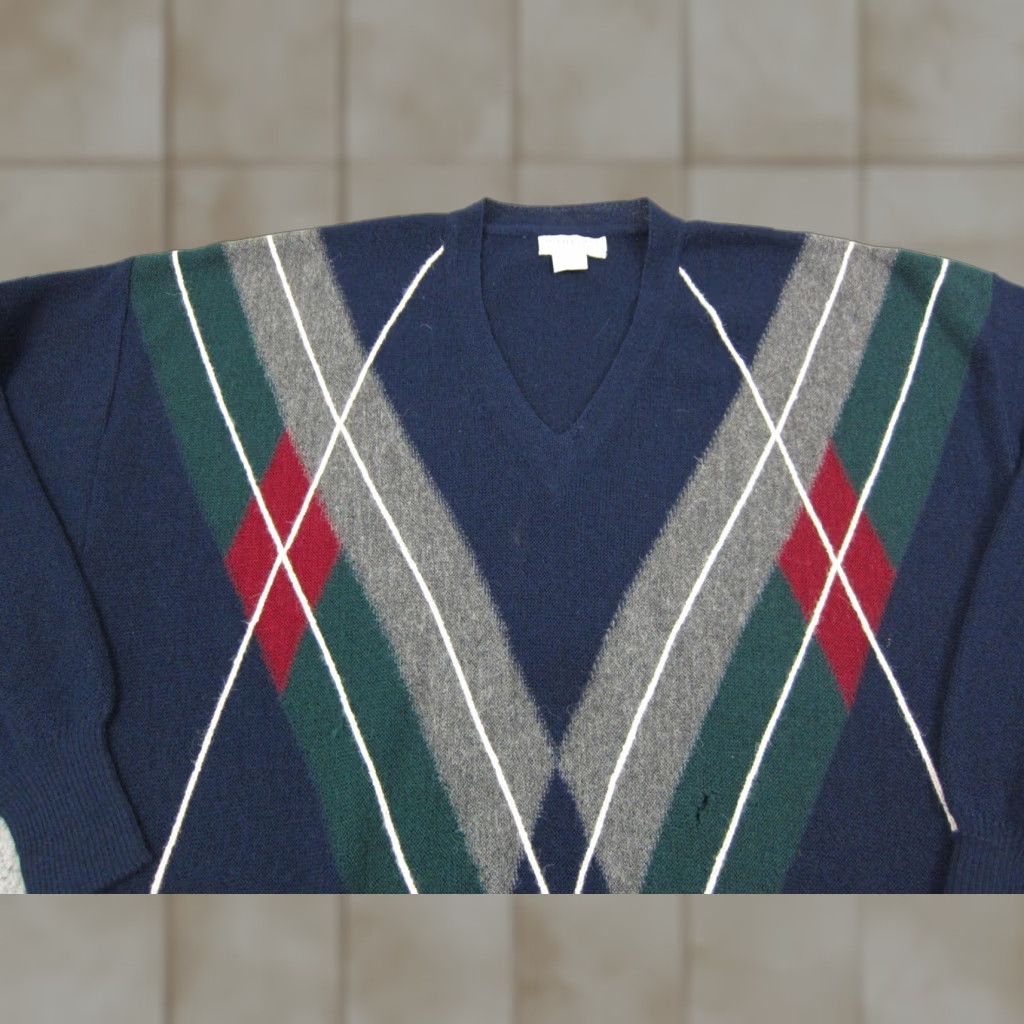 Vintage VINTAGE Tuttle Golf Alpaca Sweater Mens XL Blue V-Neck Knit Pullover 90s Golf Rugby Clothing Mens XL Blue Alpaca Cotton Knit Sweater Size US XL / EU 56 / 4 - 1 Thumbnail
