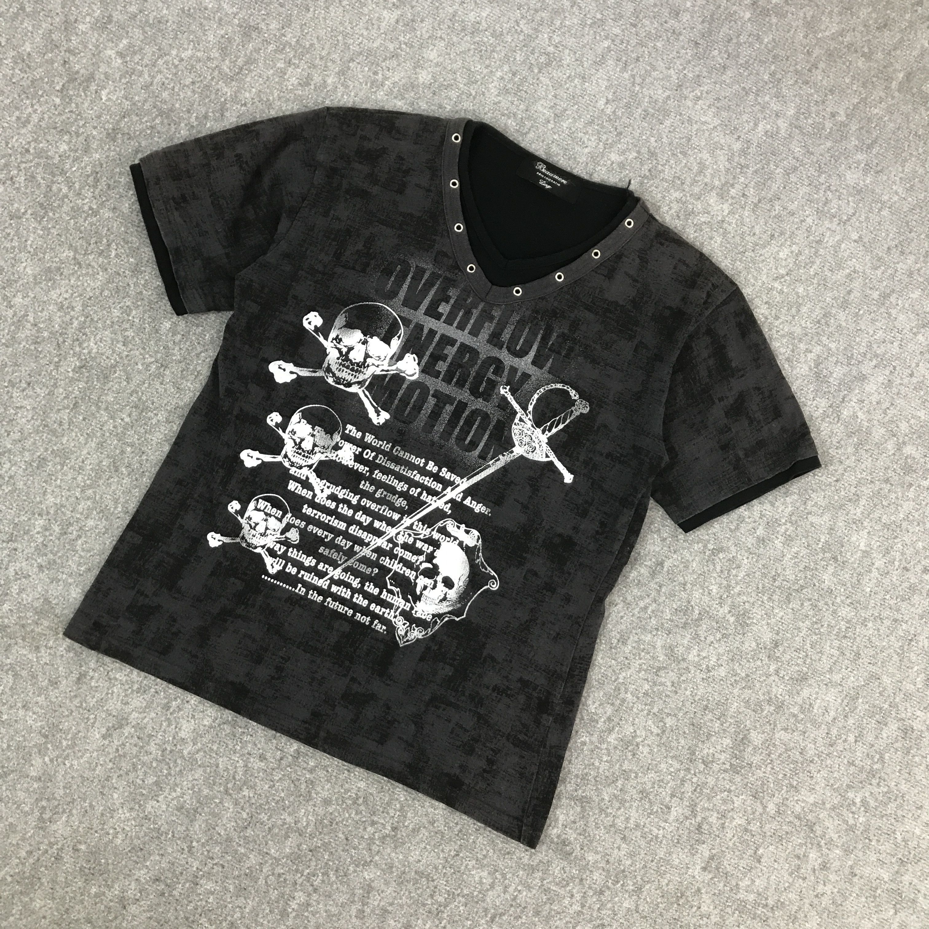 If Six Was Nine × Japanese Brand × KMRii BEAUMERE JAPAN BRAND OVERFLOW DESIGN SKULLTSHIRTS Size US L / EU 52-54 / 3 - 5 Thumbnail