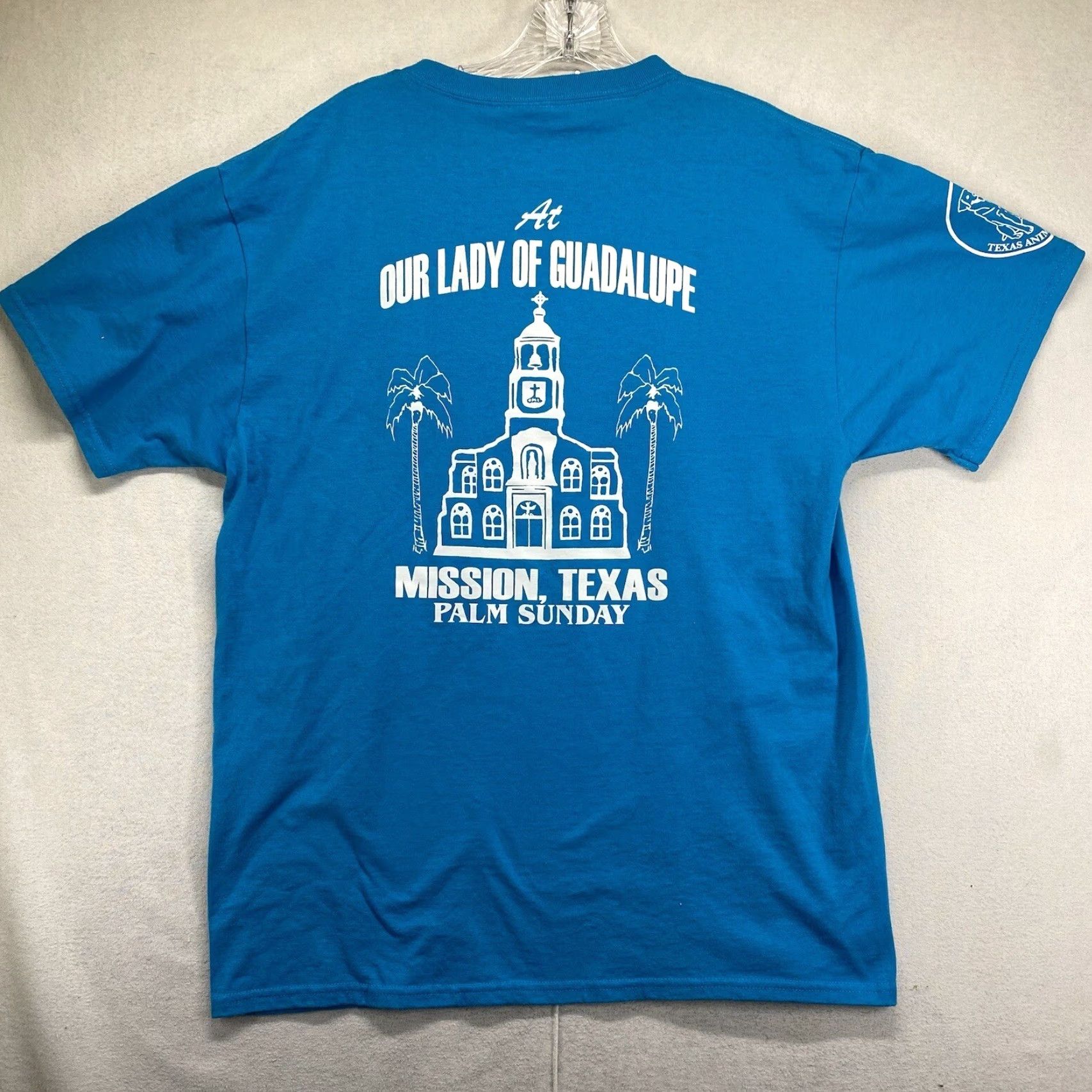 Jerzees VINTAGE Jerzees T-Shirt Men Men Large Blue Jesus 80s 90s Religion Scripture Cavalry of Christ Lady of Guadalupe Gift Size US L / EU 52-54 / 3 - 3 Thumbnail