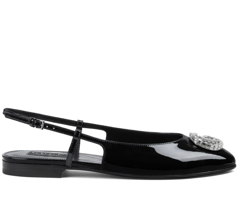 Gucci Crystal Double G Ballerina Flats SIZE 35