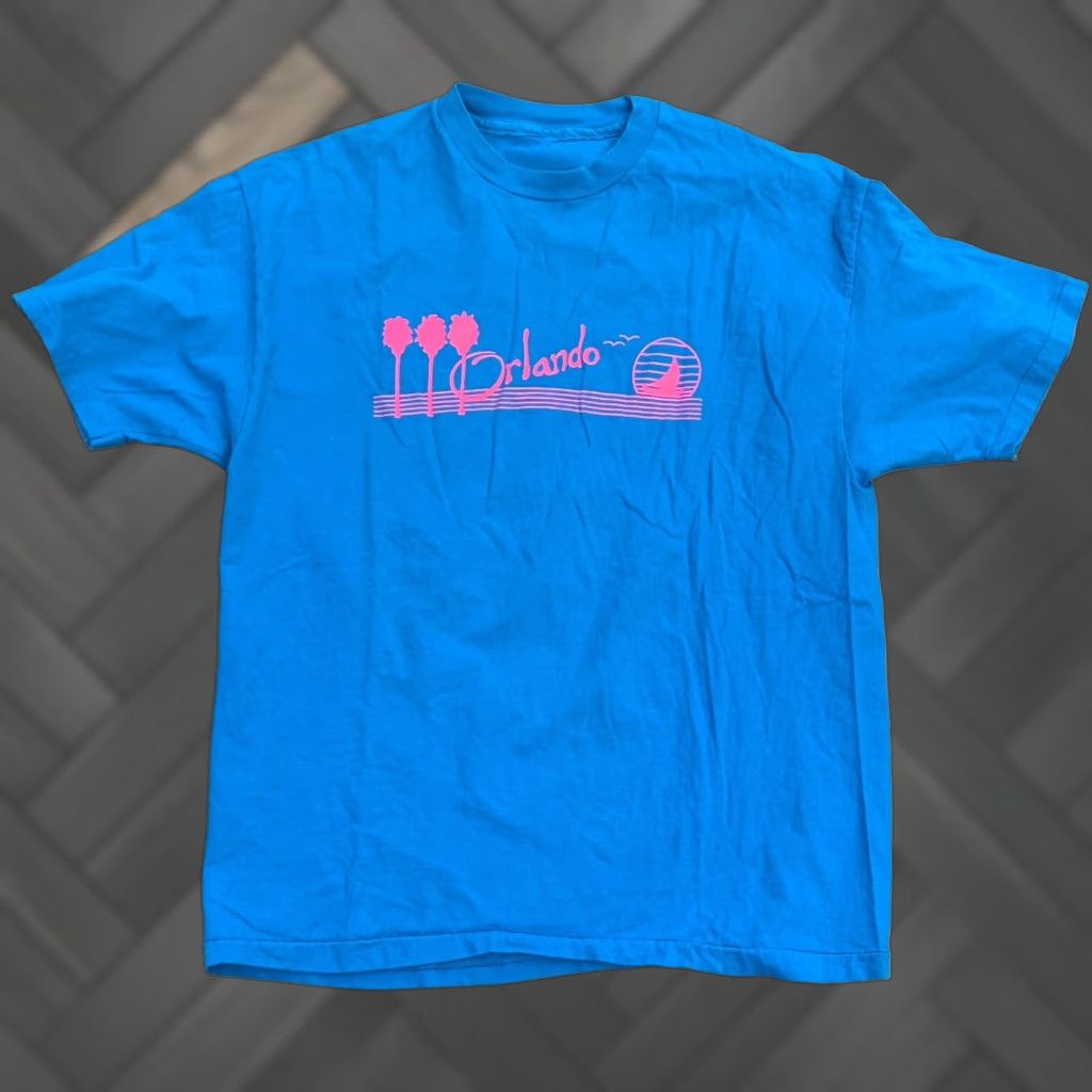 Pinko VINTAGE Orlando T Shirt Neon Pink Graphics Tee Single Stitch 80s 90s 2XL Blues? Size US XXL / EU 58 / 5 - 1 Thumbnail