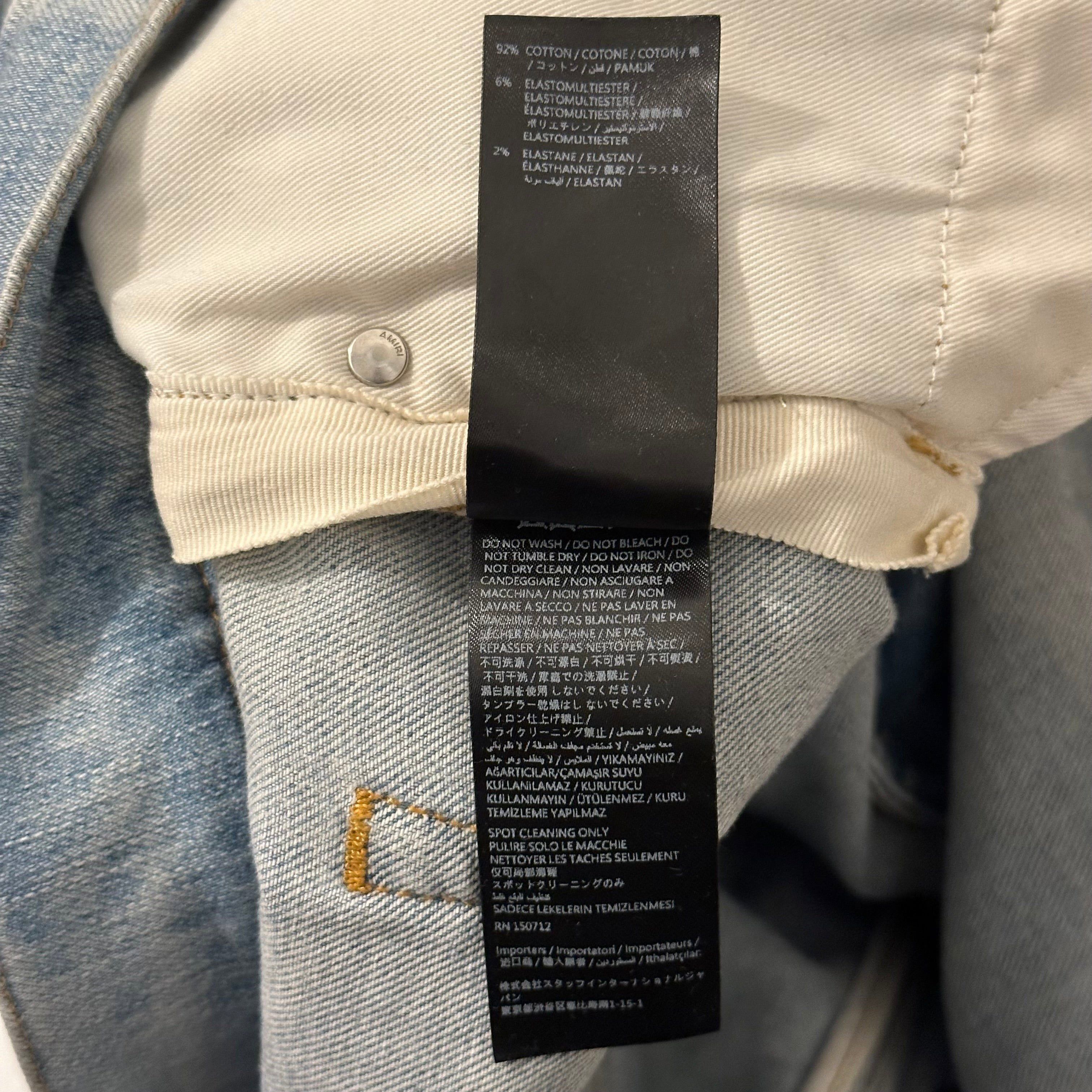Amiri Amiri MX1 White Canvas Bleached Blue Denim Jeans Sz 38 Size US 38 / EU 54 - 5 Thumbnail