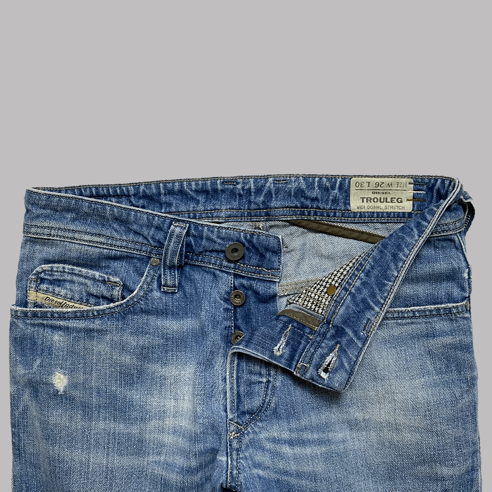 Diesel Diesel Back Stitching Faded Blue Denim Jeans Size 30" / US 8 / IT 44 - 5 Thumbnail