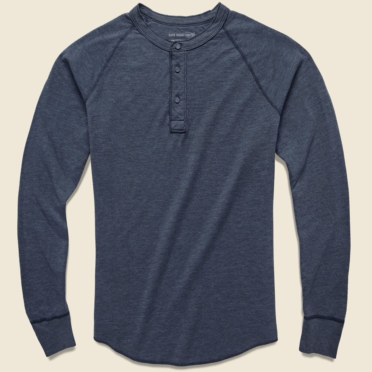 Save Khaki United Save Khaki Pointelle Henley - Navy Size US M / EU 48-50 / 2 - 4 Thumbnail
